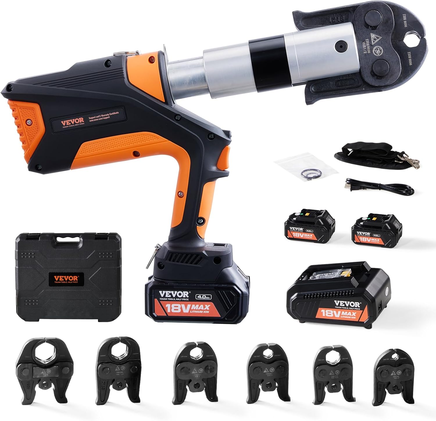 VEVOR Pro Press Tool, 18V Electric Pipe Crimping Tool for 1/2