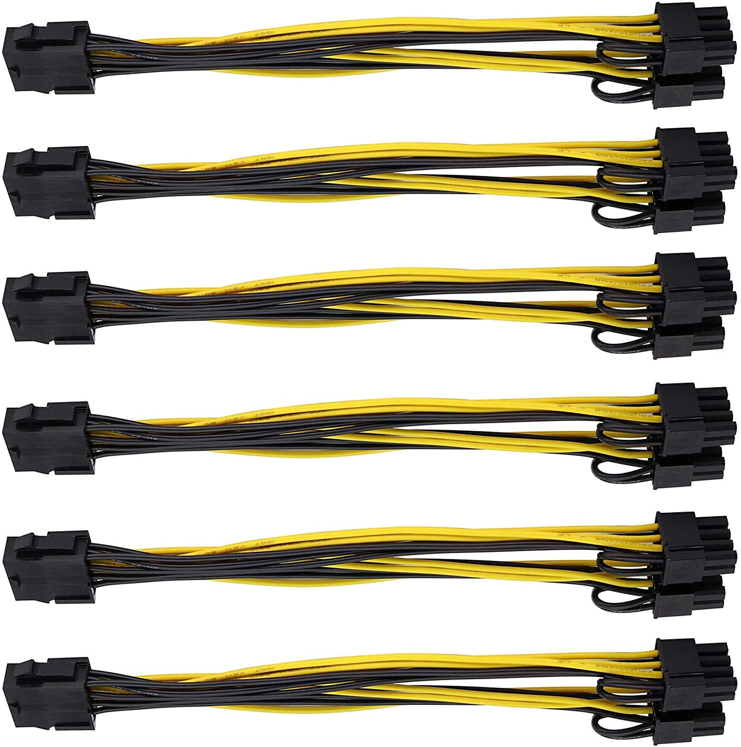 PCIe 8 Pin Female to Dual 8 Pin (6+2) Male PCI Express Adapter Power Cable PCIE Y - Splitter Cable 12.5 Inches (6 Pack)-image-40