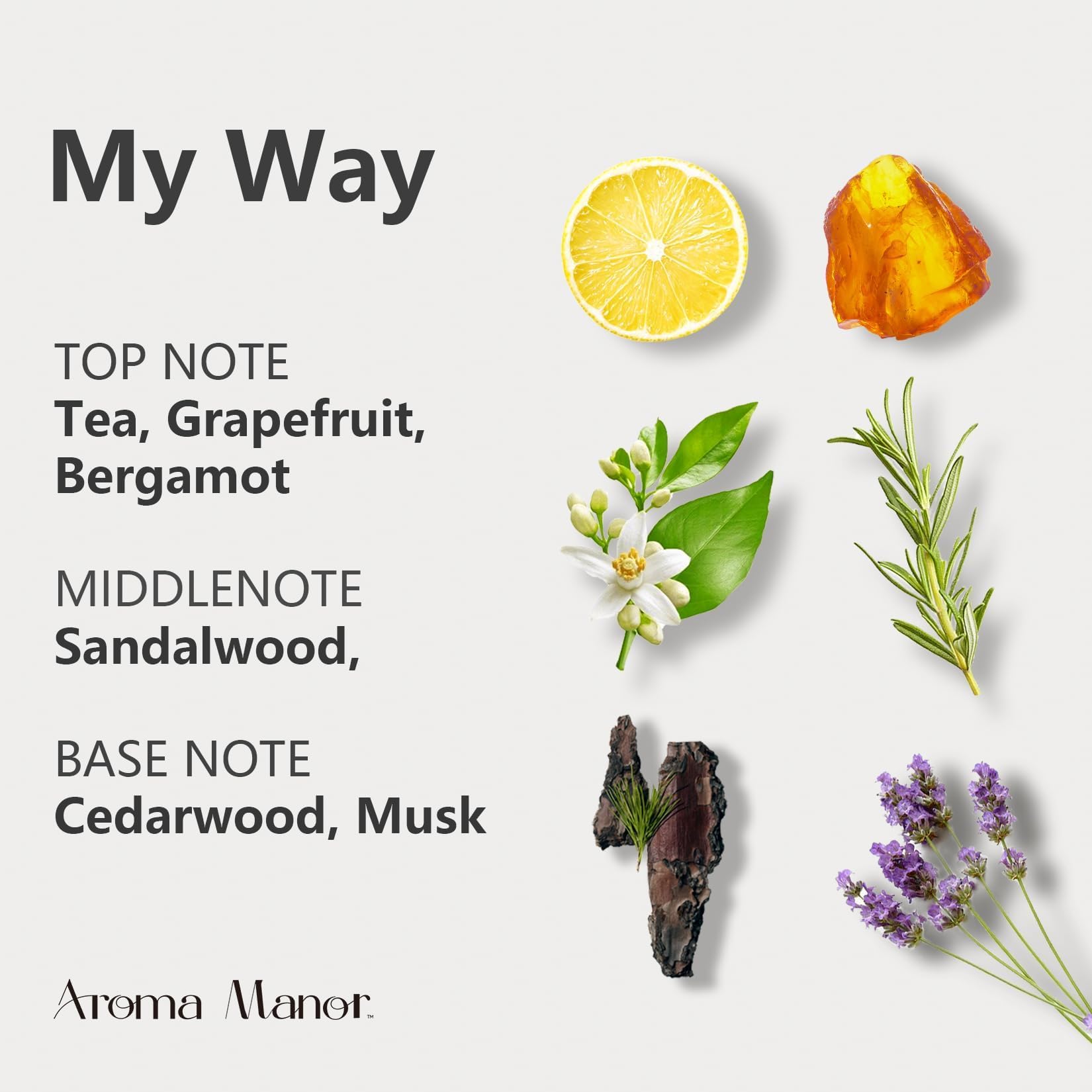 My Way zapach hotelowy olejek eteryczny – luksusowy, inspirowany hotelami olejek dyfuzorowy do aromaterapii do domu – cytryna, bergamotka, kwiat pomarańczy, biały bursztyn – do dyfuzora, nawilżacza