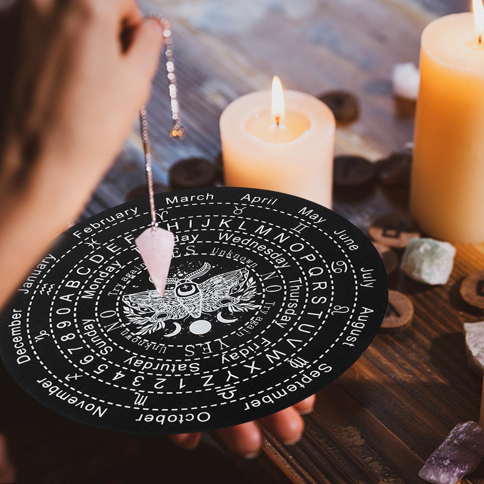 WEITING – Tablero De Péndulo De Madera Para Adivinación Y Radiestesia, Herramienta Metafísica De 25 Cm Para Brujas Y Meditación Wicca, Regalo Para Practicantes De Magia