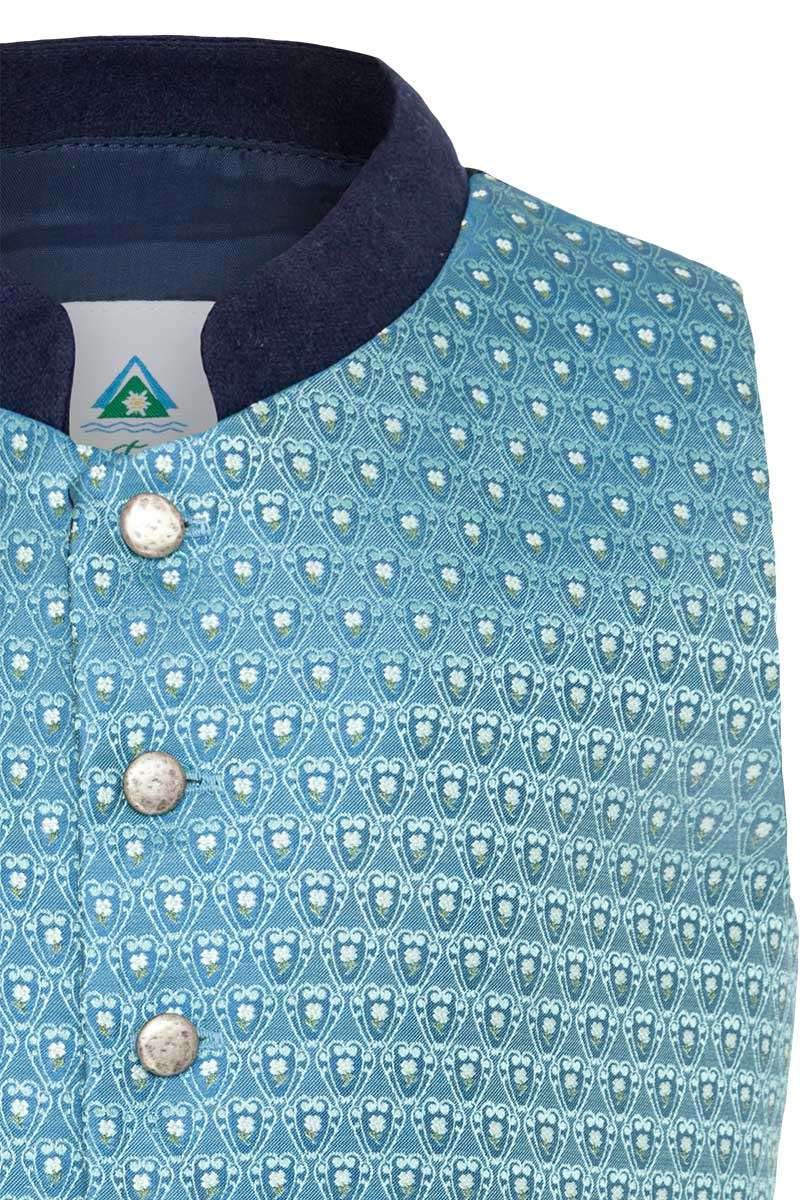 Isar-Trachten Jungen Kinder Trachten-Weste blau Gemustert, BLAU, 158
