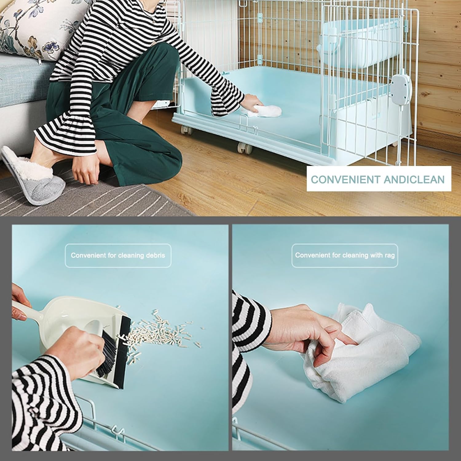 review Outdoor Cat House Cat Cages Enclosure, 2/3-Tier Cat Enclosures Catio Outdoor & Indoor Cat House, Multi-Feature Enclosed Cat Condo with Wheels, for1-2 Cats or Small Animals(86x61x122cm)
