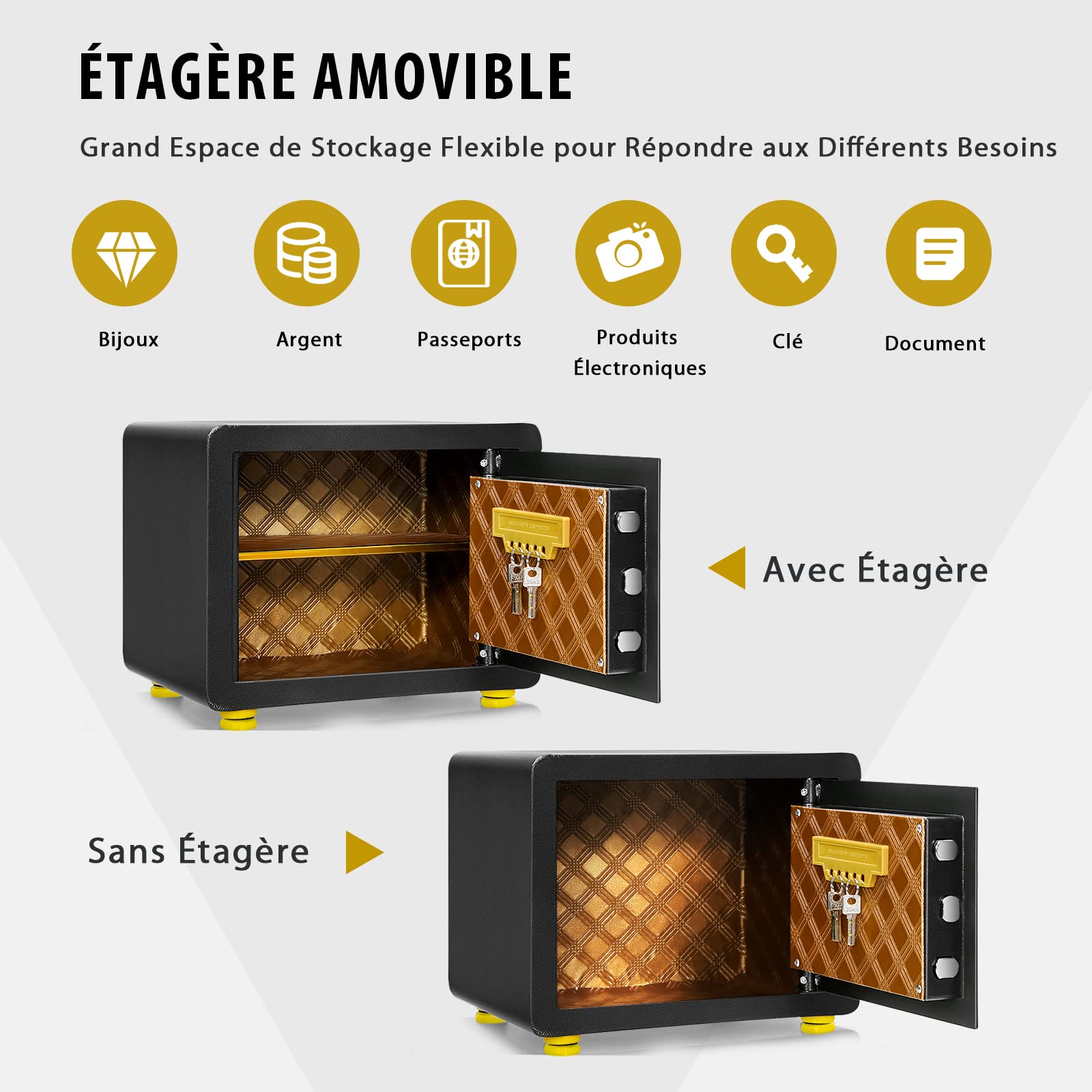 COSTWAY Coffre-fort Électronique avec Alarme