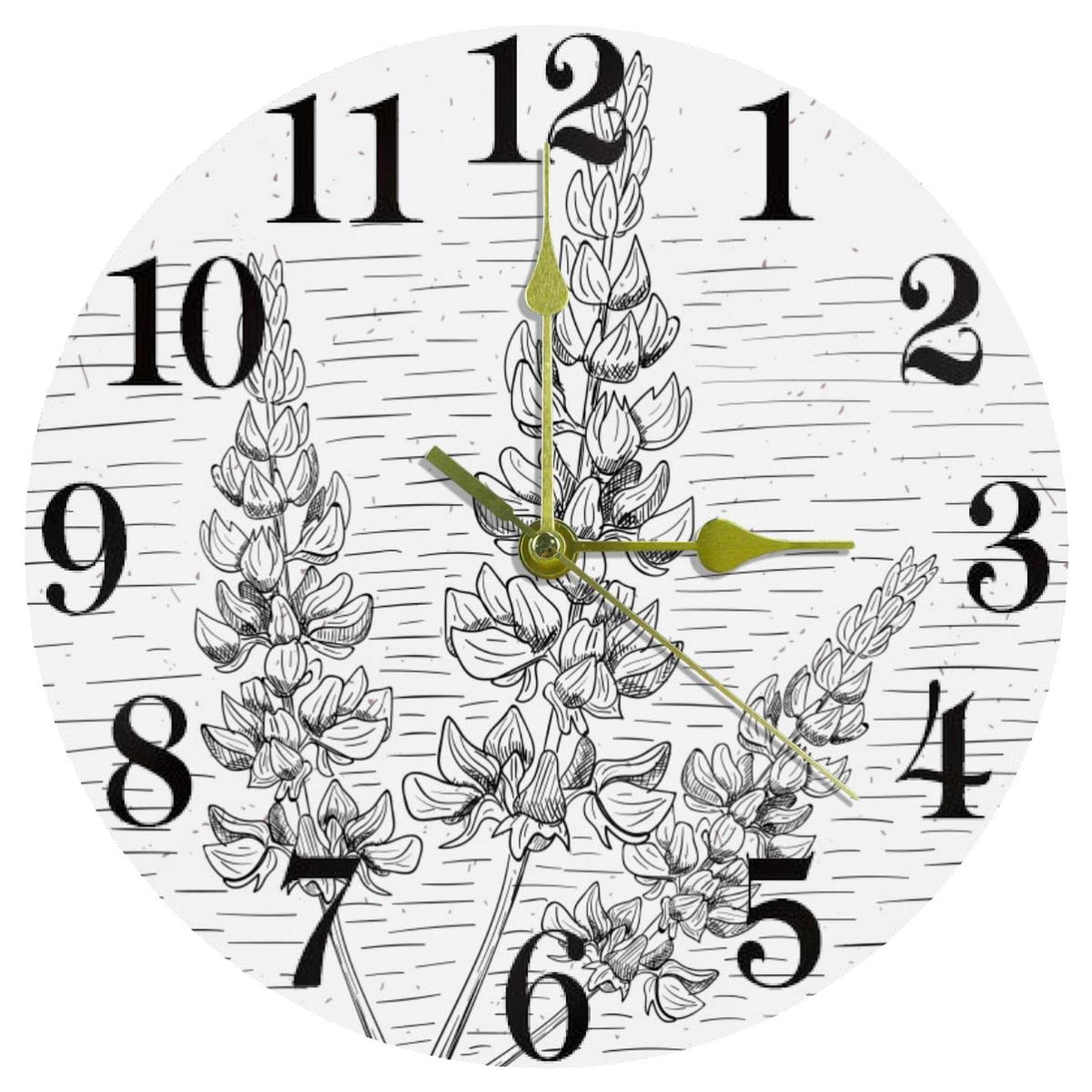 Horloge murale fleur sauvage sans tic-tac pour retrouver le sommeil et le calme