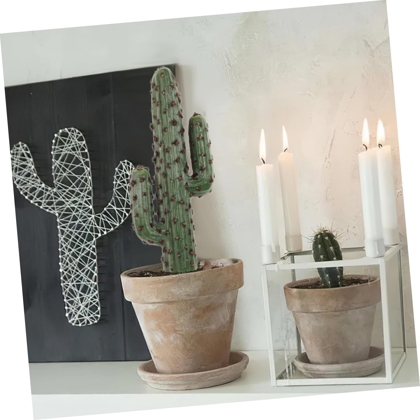 2 Estatuas De Cactus Artificiales Sin Maceta para Modelar para Decorar El Hogar.