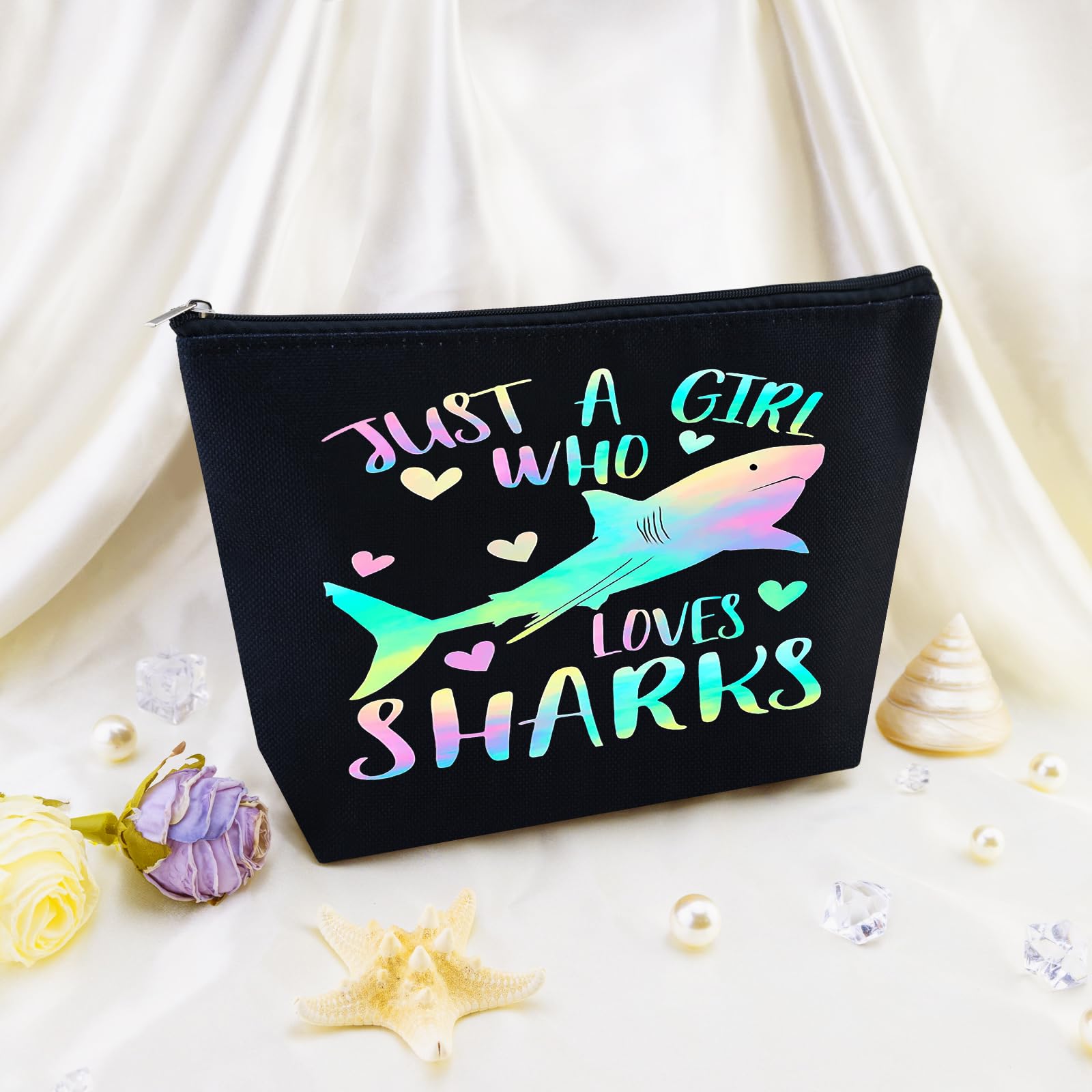 Shark Gifts for Women Sharks Themed Gifts for Women Shark Bag Sharks Week Bag Travel Toiletry Bags Graduation Gift Ideas for Daughter Sister Bestie Friends