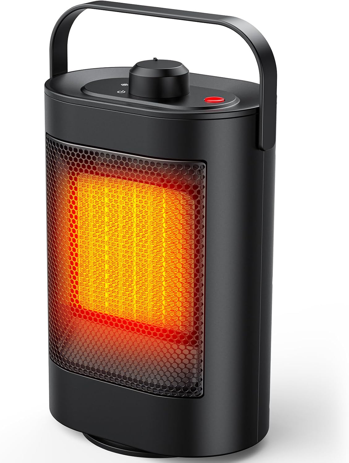 Nextronix Electric Fan Heater with 1500W Portable Space PTC Ceramic Plug in Heaters for Home Low Energy 3 x Heat Settings Adjustable Heater Tip-Over & Overheat Protection for Room Bathroom (black)