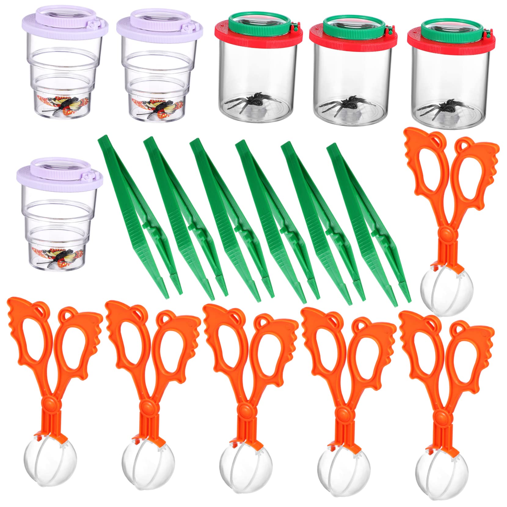Bug Catcher Kit for Kids, Explorer Set with Magnifier Critter Cage Tweezers Fine Motor Skills Toys for Boys and Girls Nature Outdoor Hunting Gift for Children