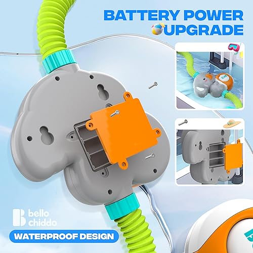 Miniatura 5 de BELLOCDHIDDO - Juguetes de baño, cabezal de ducha para bebé, pista deslizante resbaladiza con ventosas para tina, juguetes para niños y niñas,