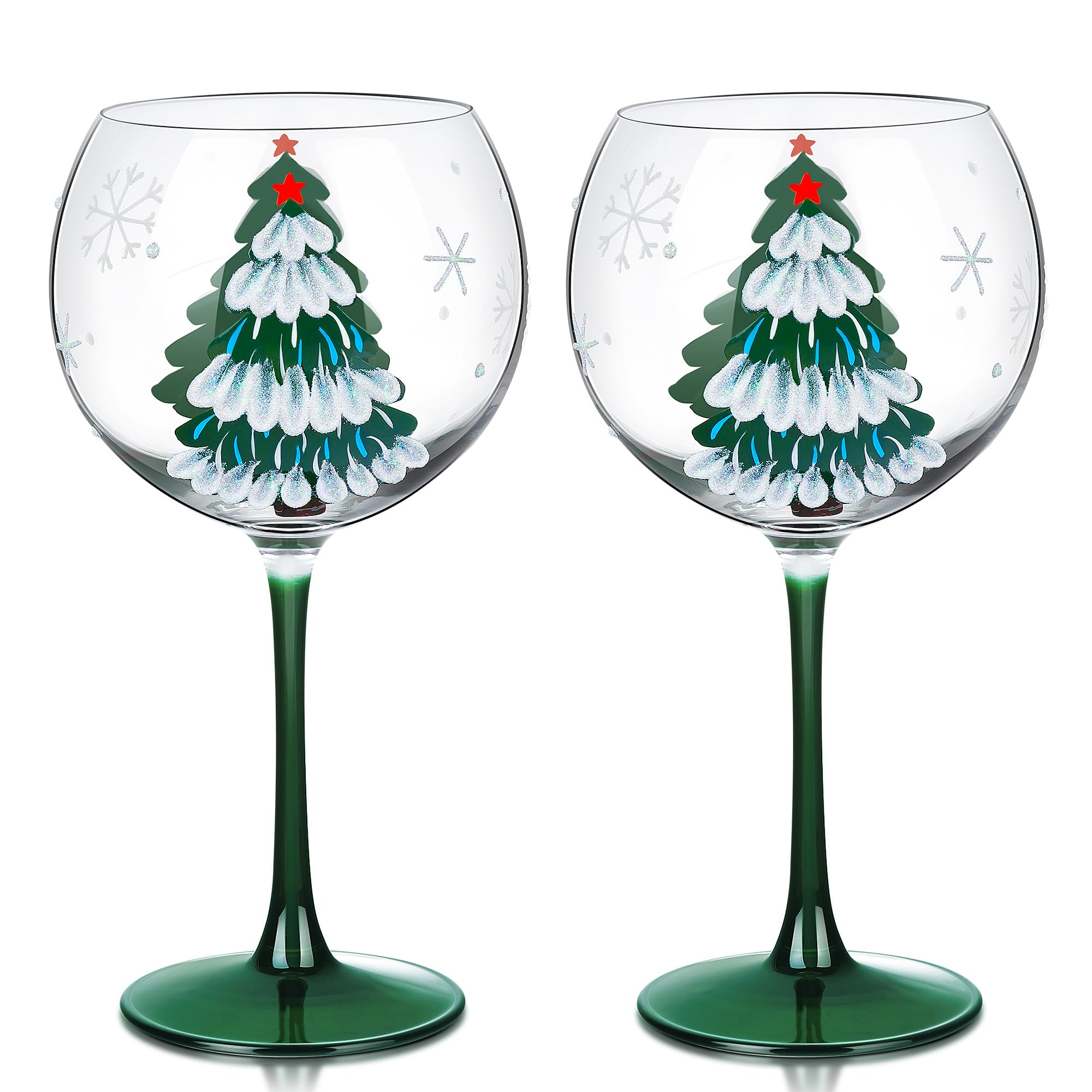 Joeyan Christmas Crystal Balloon Wine Glasses