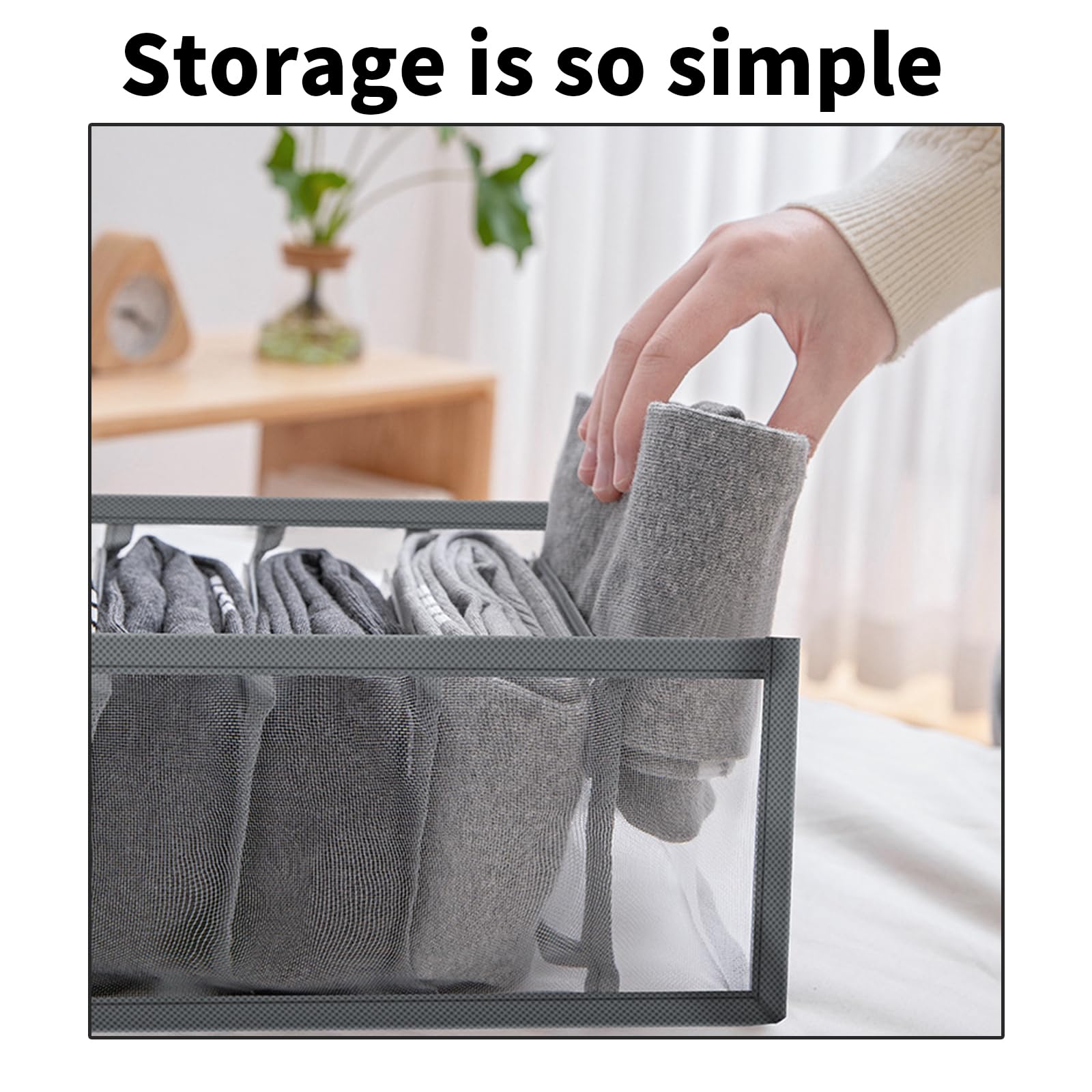 ApollOptimum Ensemble Trois Pièces boite Rangement Vetement, Rangement sous Vetement, Organisateur Tiroir, Organisateur Armoire Vetement Adapté pour Ranger Soutiens-gorge, Culottes et Sous Vêtements