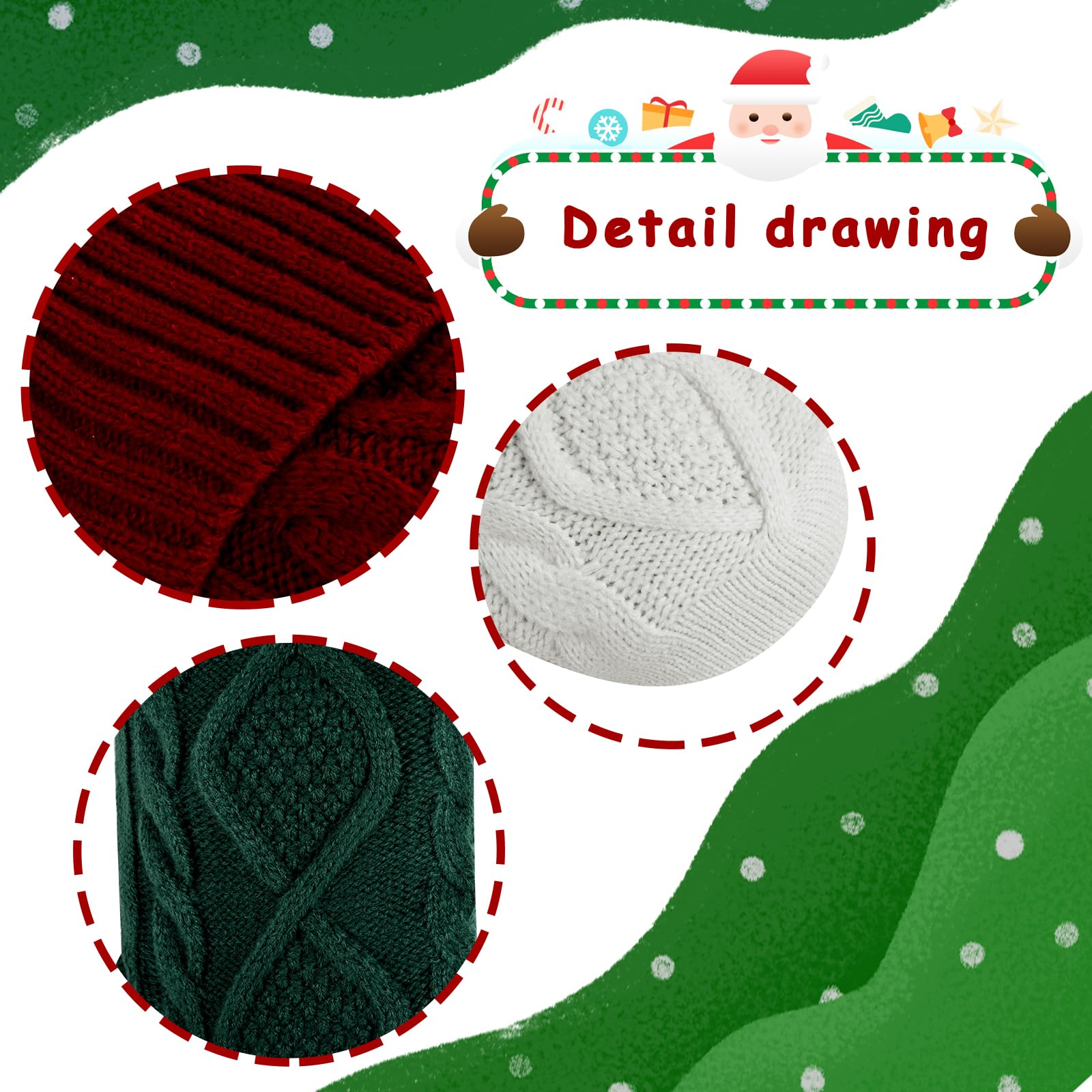PATYDECRO Weihnachtsstrümpfe, 3 Stück, 45,7 cm, großer Zopfstrick, personalisierbar, Weihnachtsstrumpf, Dekoration für Familie, Weihnachtsfeier, Dekoration