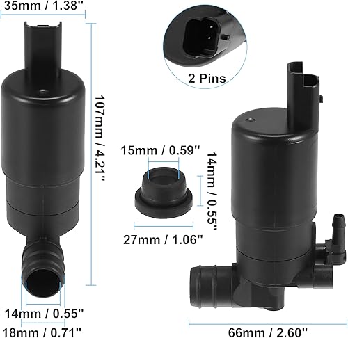 Miniatura 6 de ACROPIX Bomba de motor para limpiaparabrisas para Nissan Titan - Paquete de 1 unidad, color negro