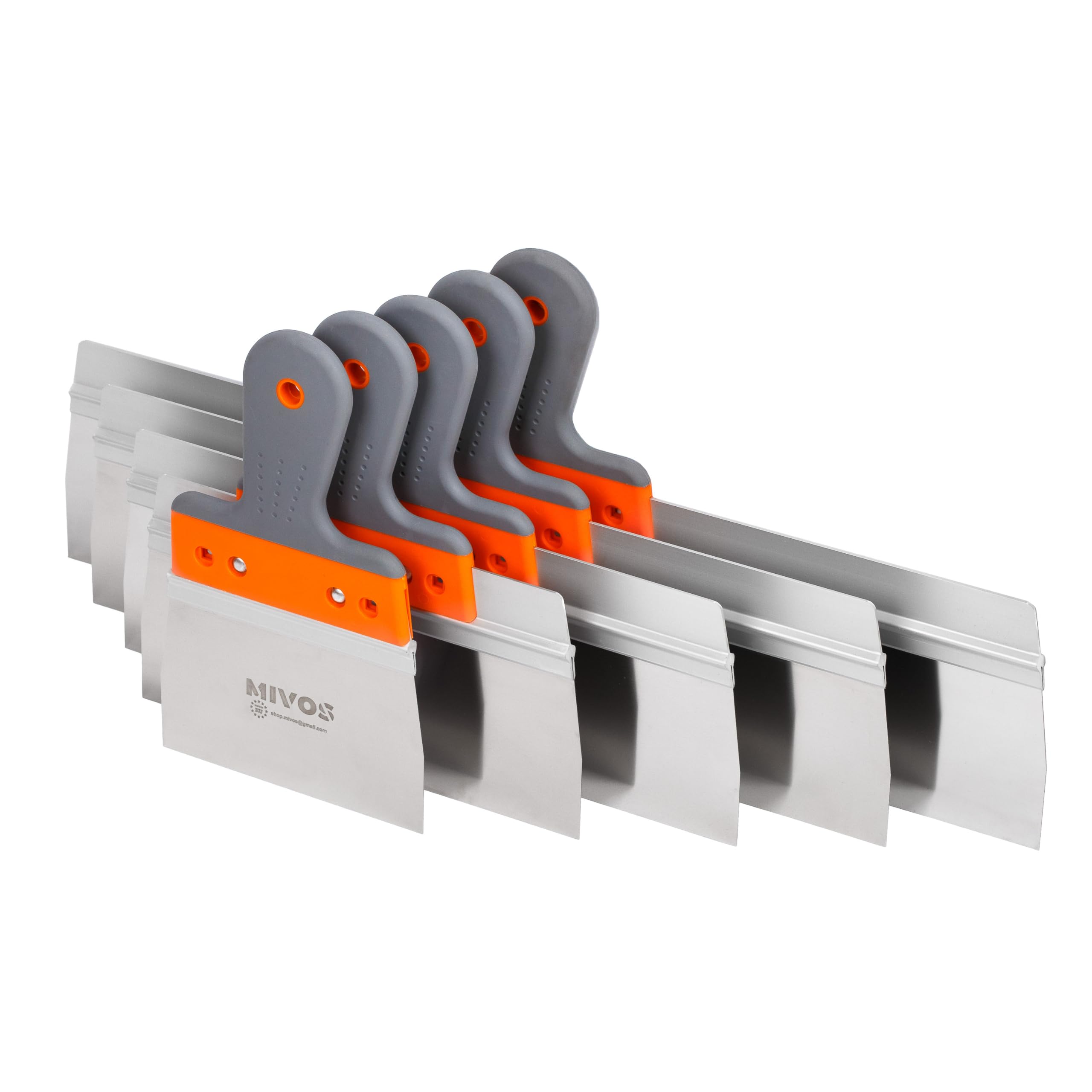 Mivos Lot De 5 Spatules De Lissage Professionnelles En Acier Inoxydable