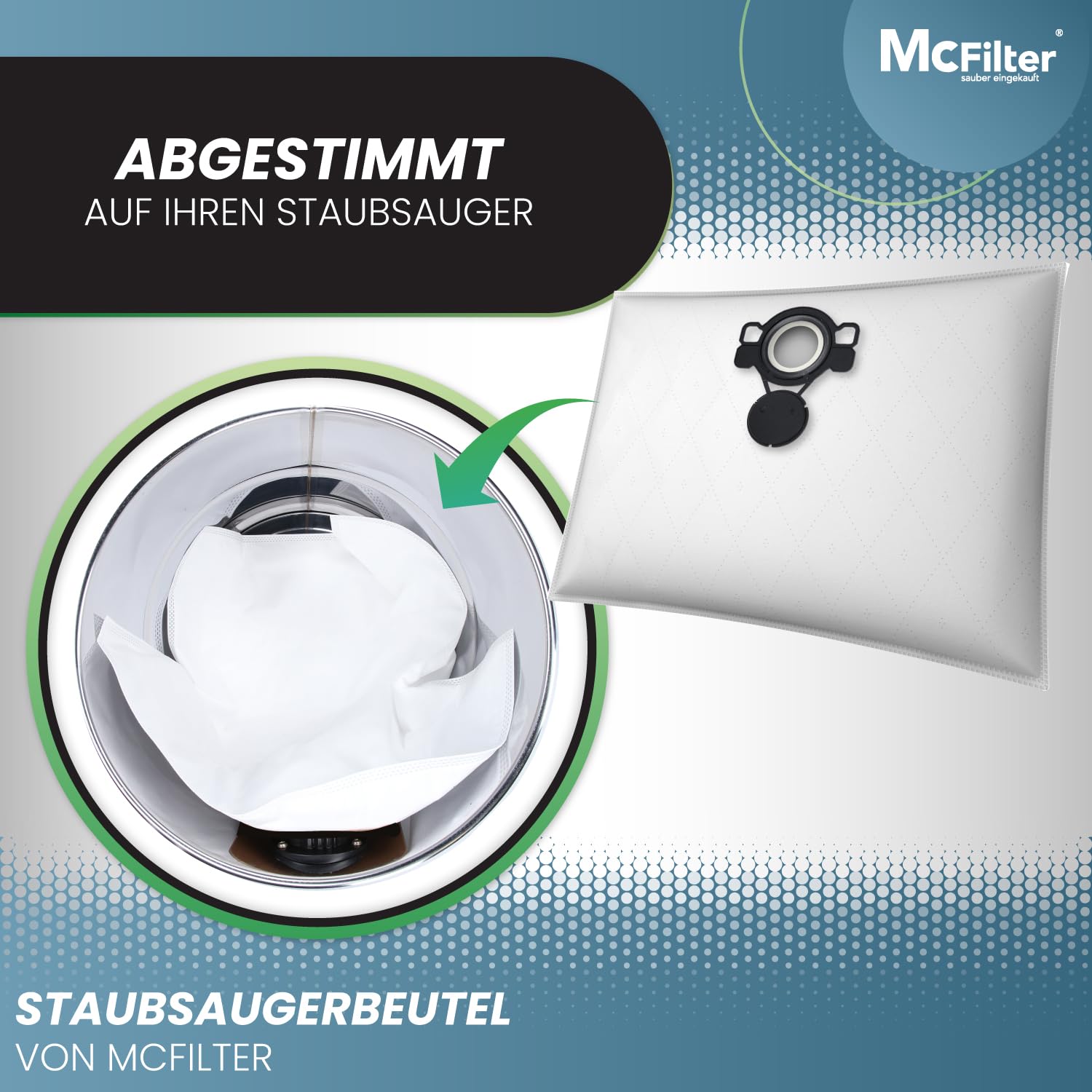 McFilter 10 bolsas de aspiradora compatibles con Nilfisk | Attix 30 | Attix 3 | IVB 3 | Compatible como 107419591 | Microfieltro de 3 capas con cierre higiénico | Cubierta de plástico