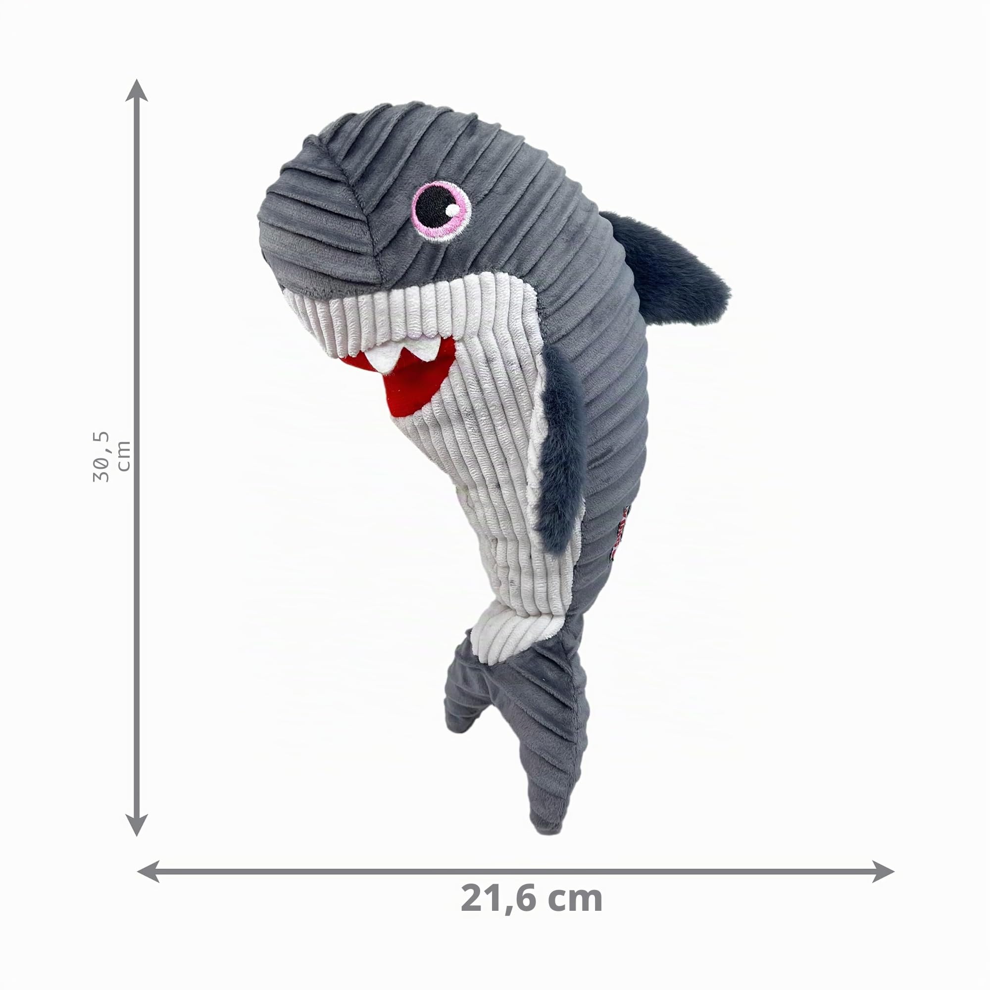 Kong Cuteseas Rufflez - Juguete de Peluche Suave para Perros (tiburón)