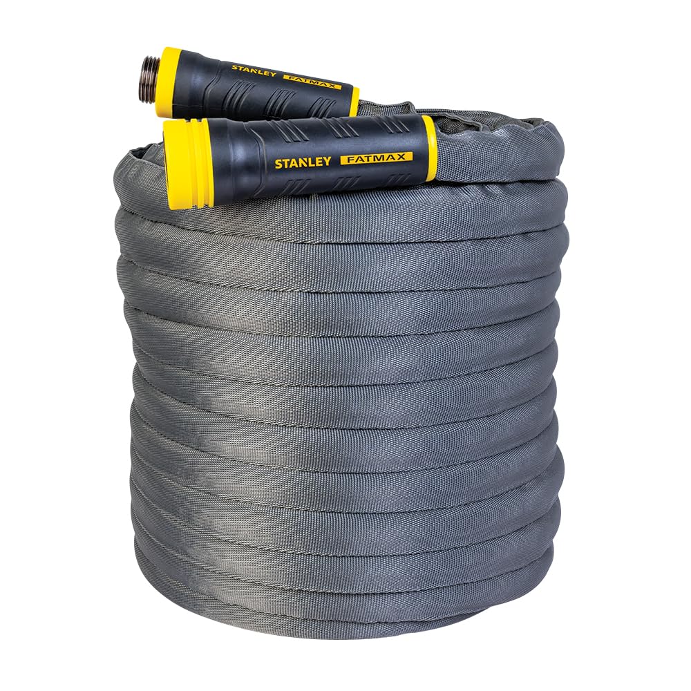 STANLEY BDS7390 FATMAX - Manguera de jardín EXOJACKET de alta resistencia de 75 pies x 5/8 pulgadas, color amarillo, negro