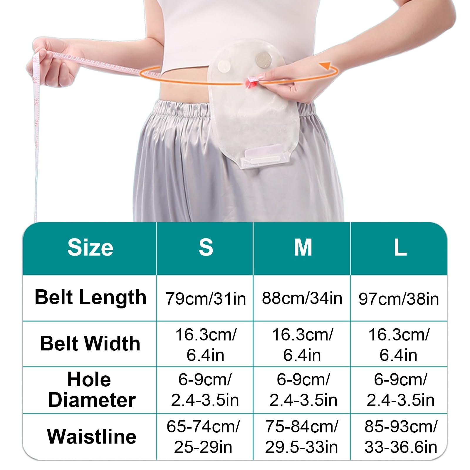 Pas Stomijny, Oddychający Stomijny, Otwór 6-9 Cm, Regulowany Pas Brzuszny, Opieka Pooperacyjna Po Operacji(Large)