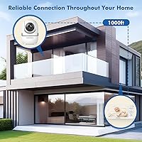 Vista 6 de HelloBaby - Monitor de bebé de 6 pulgadas, primera pantalla IPS del mundo, batería de 30 horas, seguro sin WiFi, cámara de video panorámica