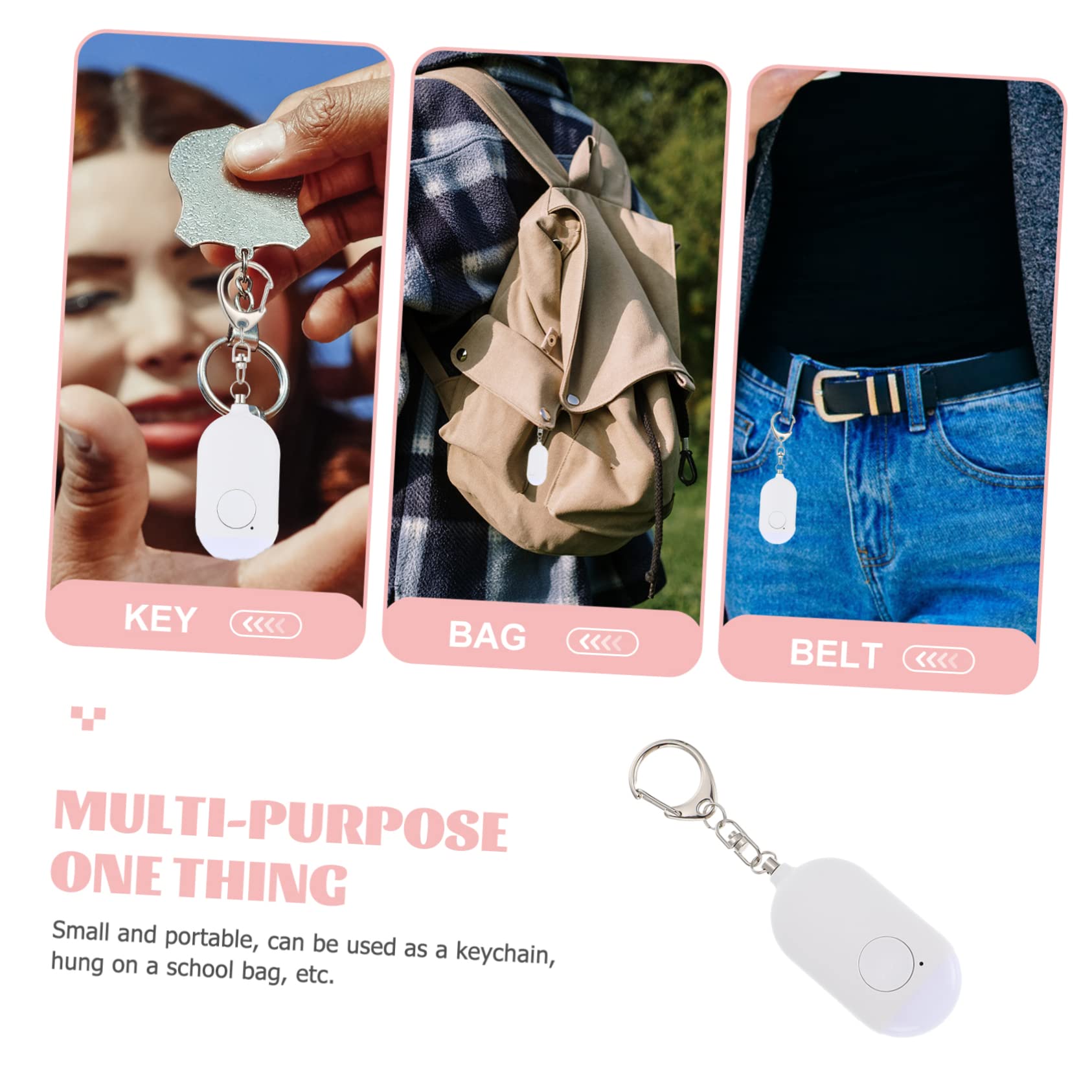 UKCOCO 4juegos Alarma De Seguridad Personal Linterna para Mujeres para Exterior y Actividades Al Aire Alarma De Llavero Portátil y Confiable