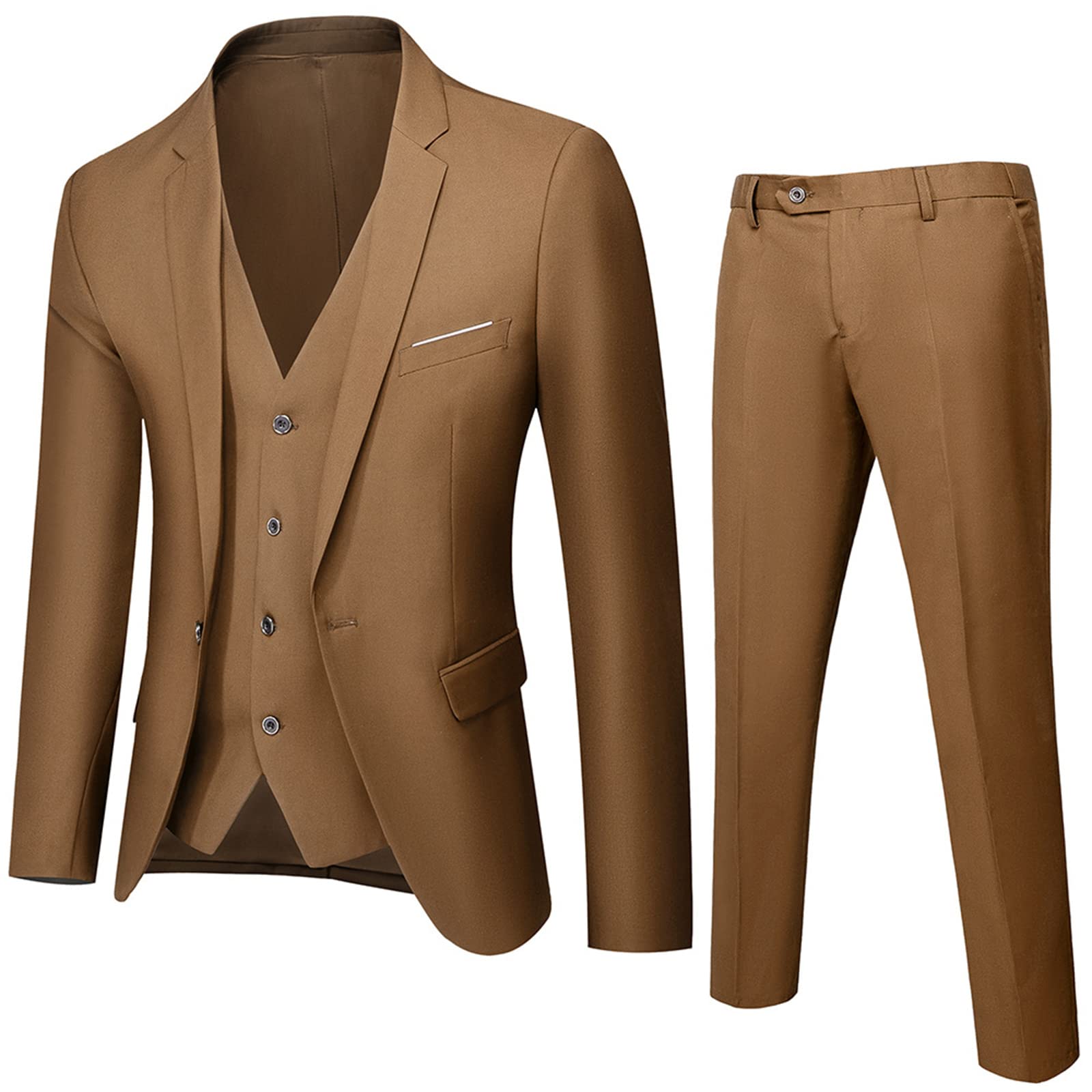 Herren Anzüge 3 Stücke Männer Anzug Set Slim Fit Trauzeugen/Prom Anzug für Männer Zwei Tasten Business Anzug Jacke Weste Hose Hochzeit Herren Anzüge