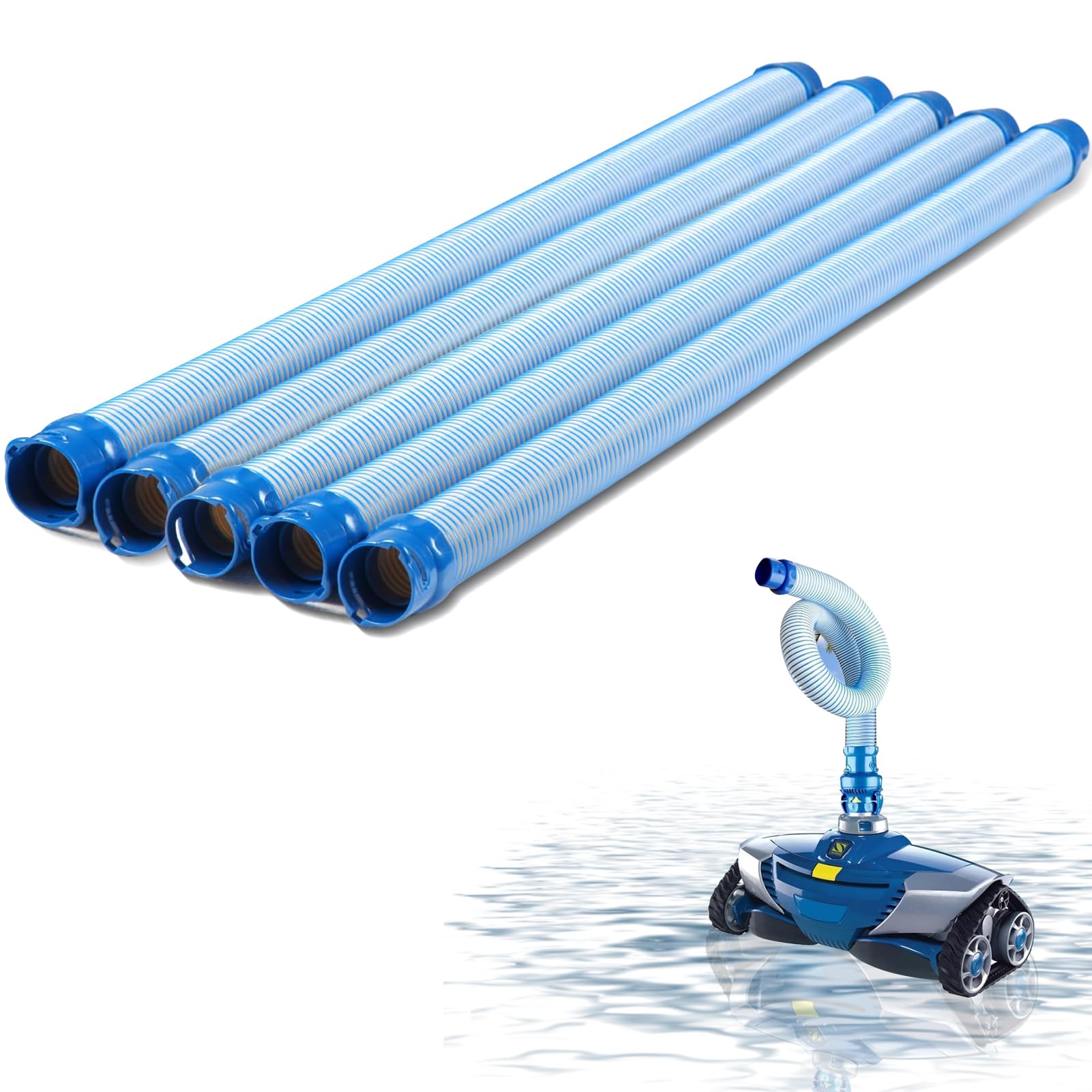 5 PCS Pool Cleaner Hose for X7 T3 T5 MX6 MX8, 39 in Swimming Pool Vacuum Hose Replacement Kit, R0527700 X38210S Twist Lock MX6 Replacement Parts