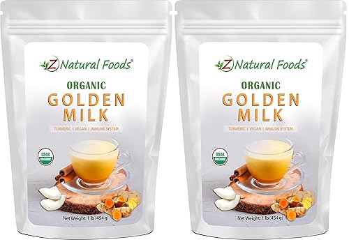 Miniatura 8 de Z Natural Foods Leche dorada orgánica en polvo – Mezcla de superalimentos de cúrcuma, mezcla en café, té, lattes, batidos recetas – sin OMG, vegano,