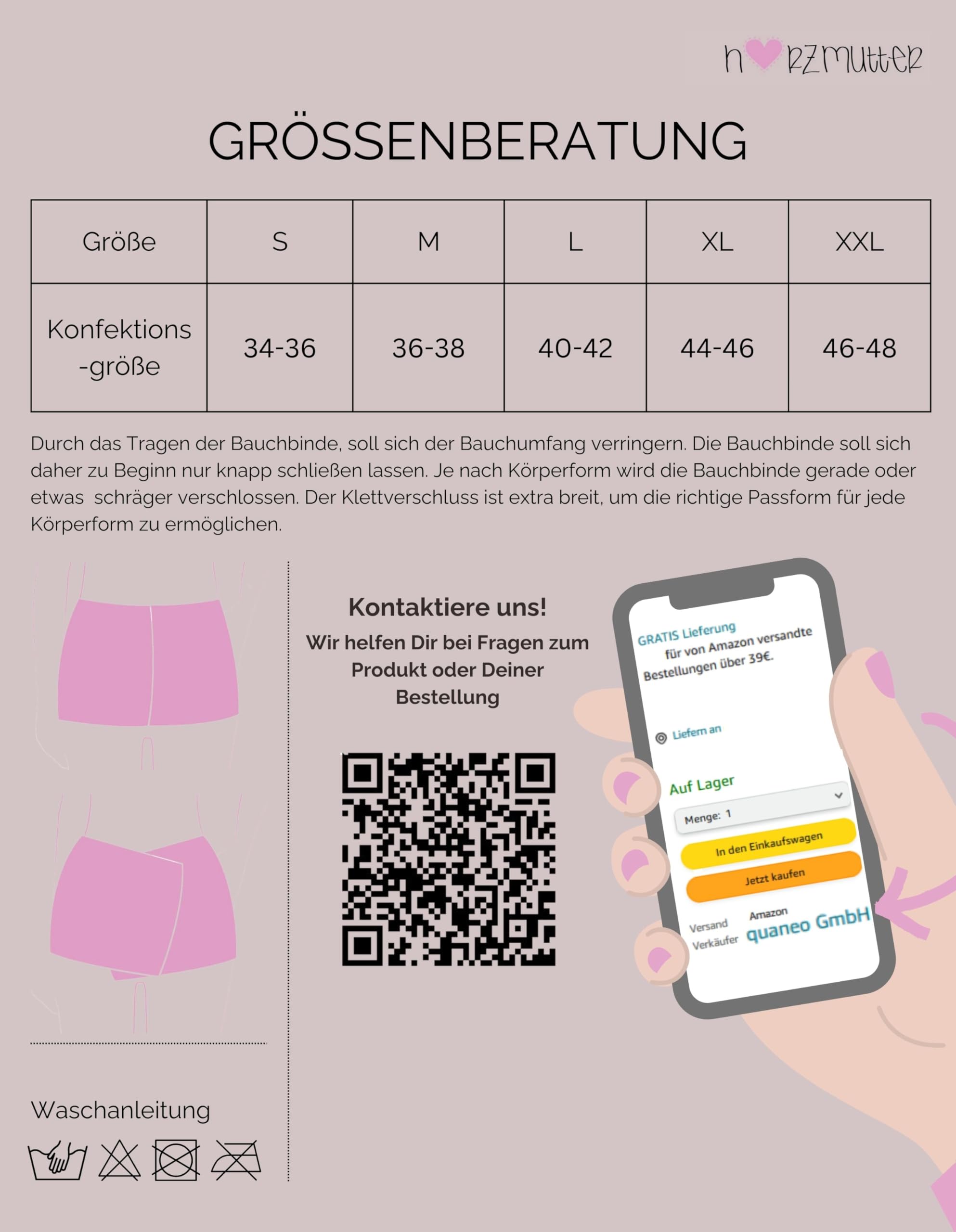 Herzmutter Buikband Postpartum Zwangerschap C Sectie Chirurgie Ondersteuning Postnataal Herstel Verstelbaar Klittenband 3100 Beige Xxl 3303666686
