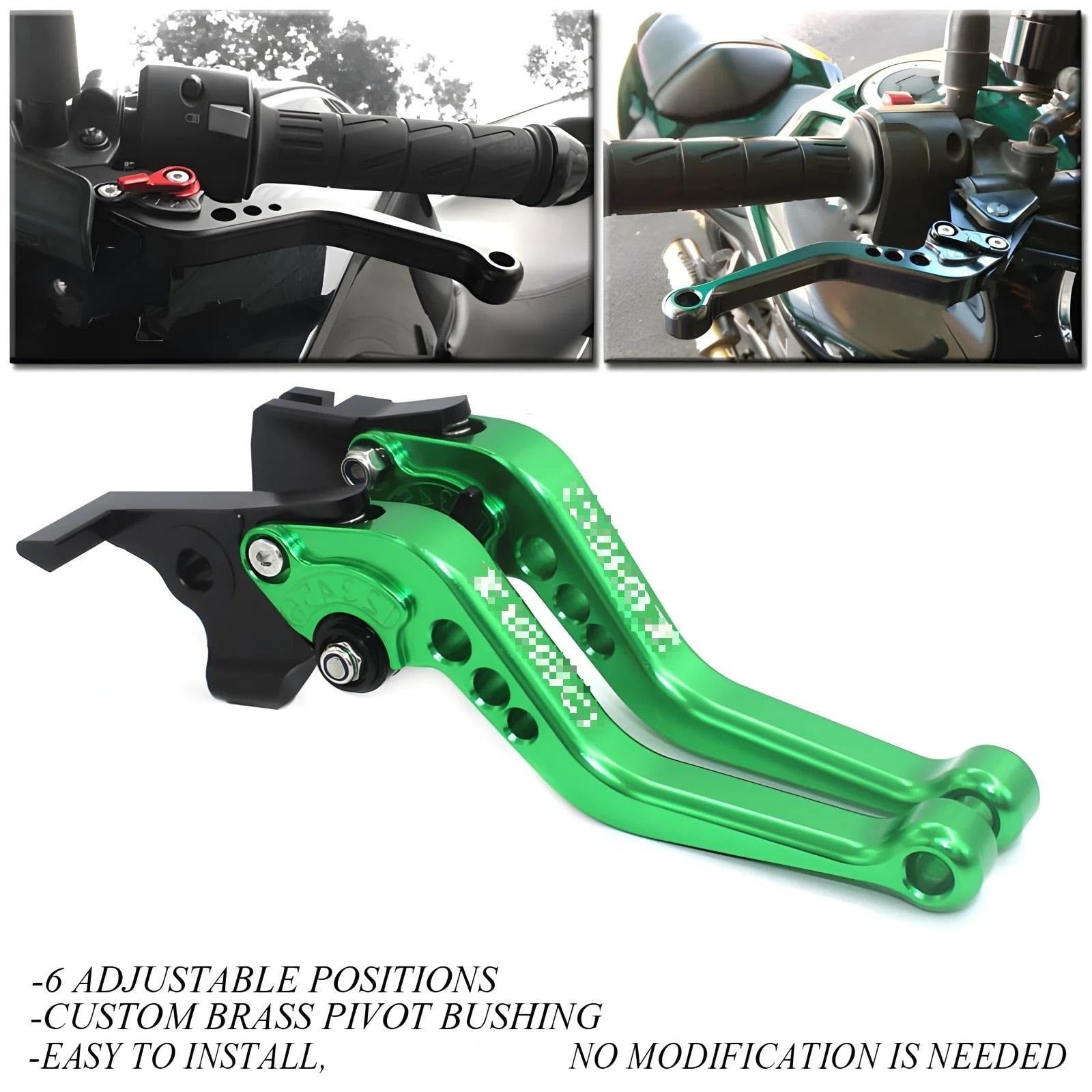 frizione freno moto Per Kawasaki Z650 Z-650 2017-2024 Accessori per Moto Leve Freno Frizione Corte Maniglia(Verde)