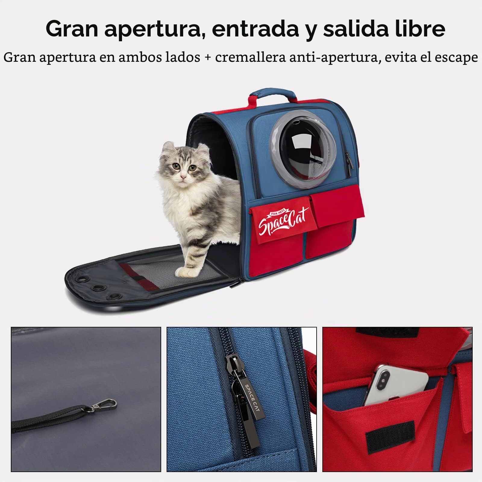 Galatée Mochila para Gatos, Mochila para Mascotas Mochila De Burbujas para Llevar Gatos, Mochila para Mascotas con Cápsula Espacial Ventilada, Mochila De Viaje para Perros Pequeños(Caqui)