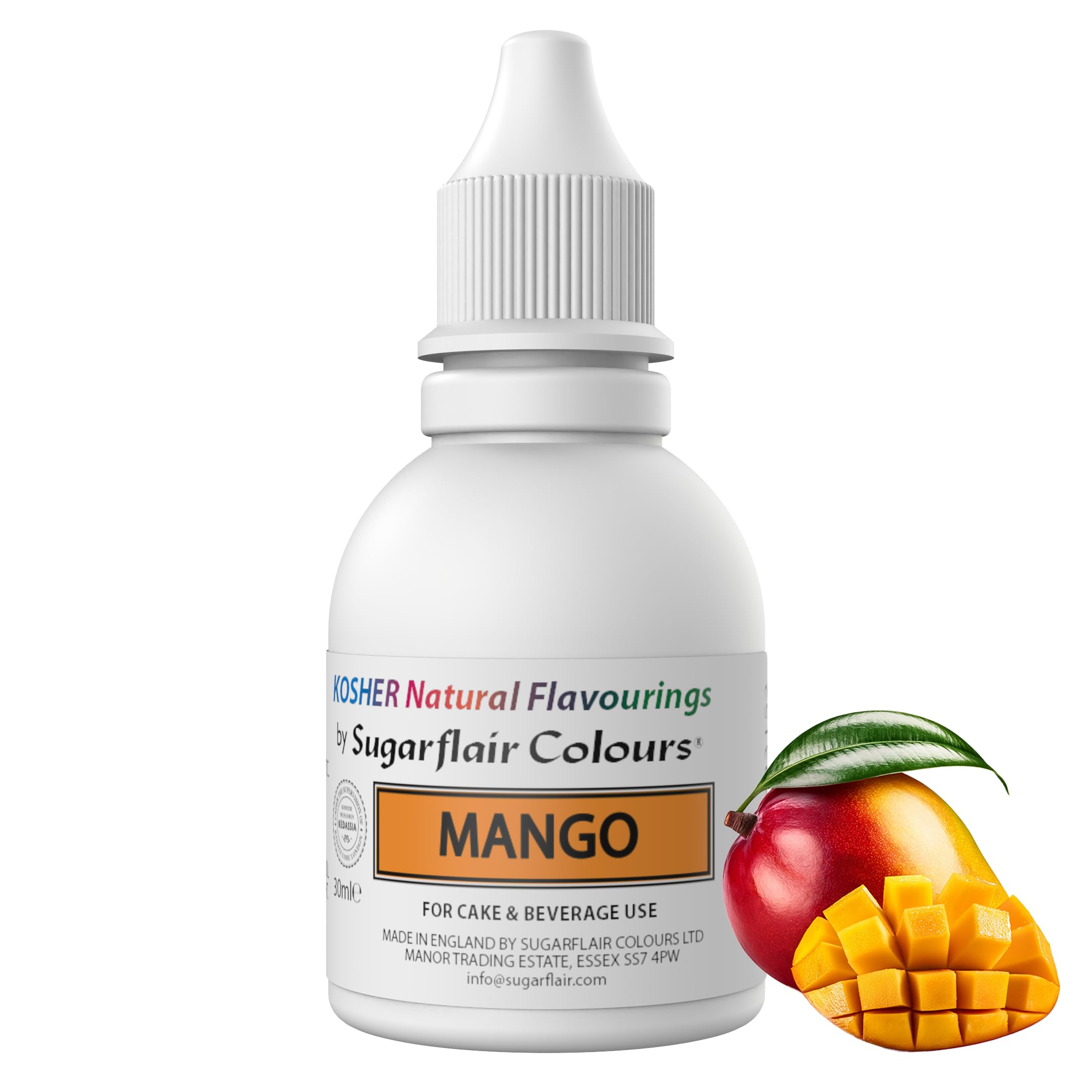 Sugarflair Mango Flavouring - Natural Food Flavouring for Baking, Cakes, Ice Creams, Chocolates, Icings and More! Pack Your Bakes With A Delicious Natural Food Flavour Extract - 30ml