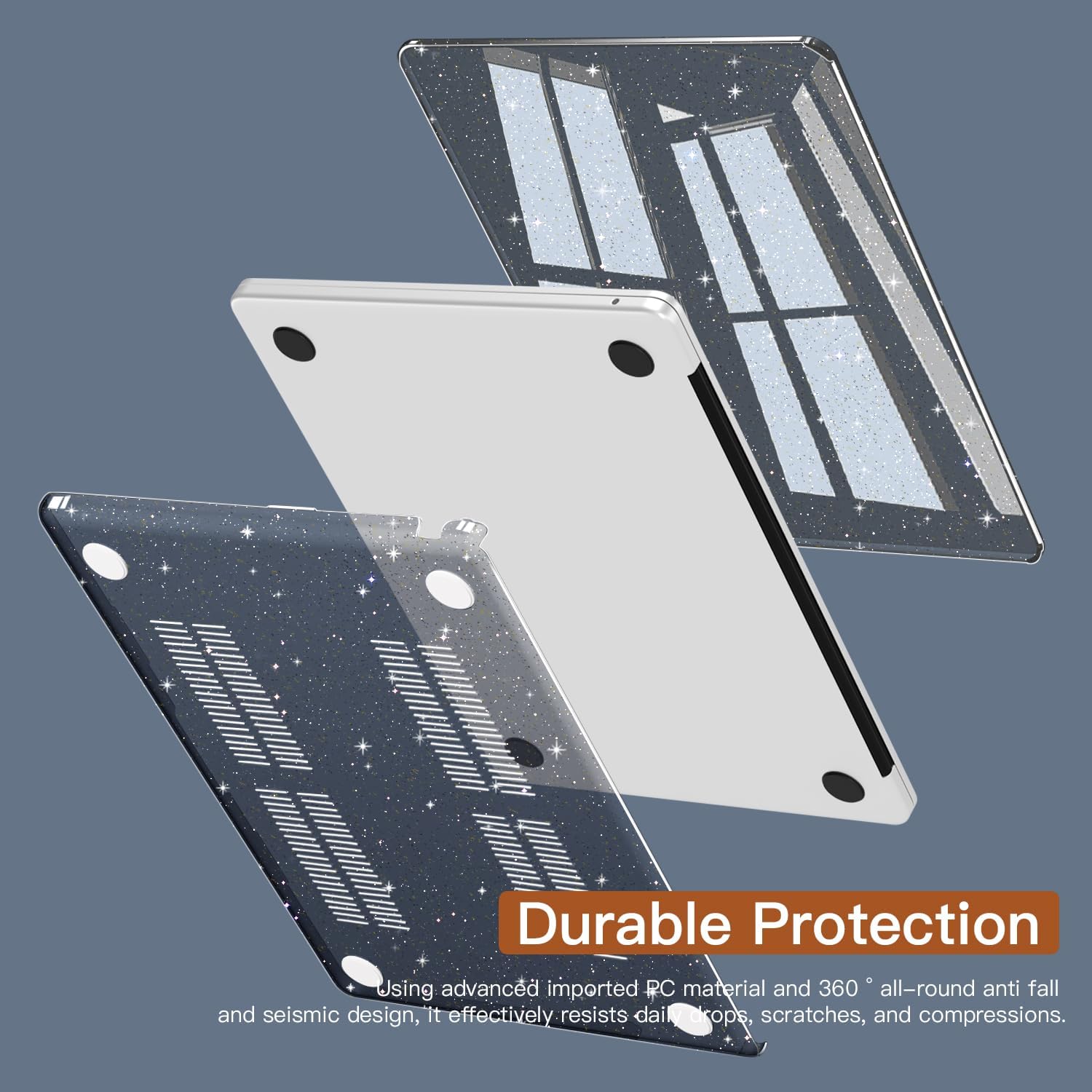 CISSOOK Sparkly Glitter Star Case for MacBook Pro 14 Inch M5 A3434 M4 A3112 A3185 A3401 A2918 A2992 M3 A2779 M2 A2442 M1 Pro Max, Black Hard Shell Case for MacBook Pro 14 2025-2021 Release - Image 4