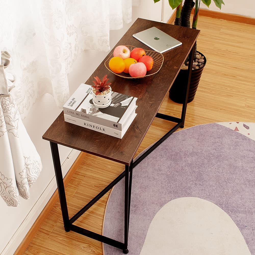 INDIAN DECOR XL4217 Flower Bar Table Metal Frame, Multi-Functional Desk for Dining Living Room, Industrial Furniture,Rustic Black 1