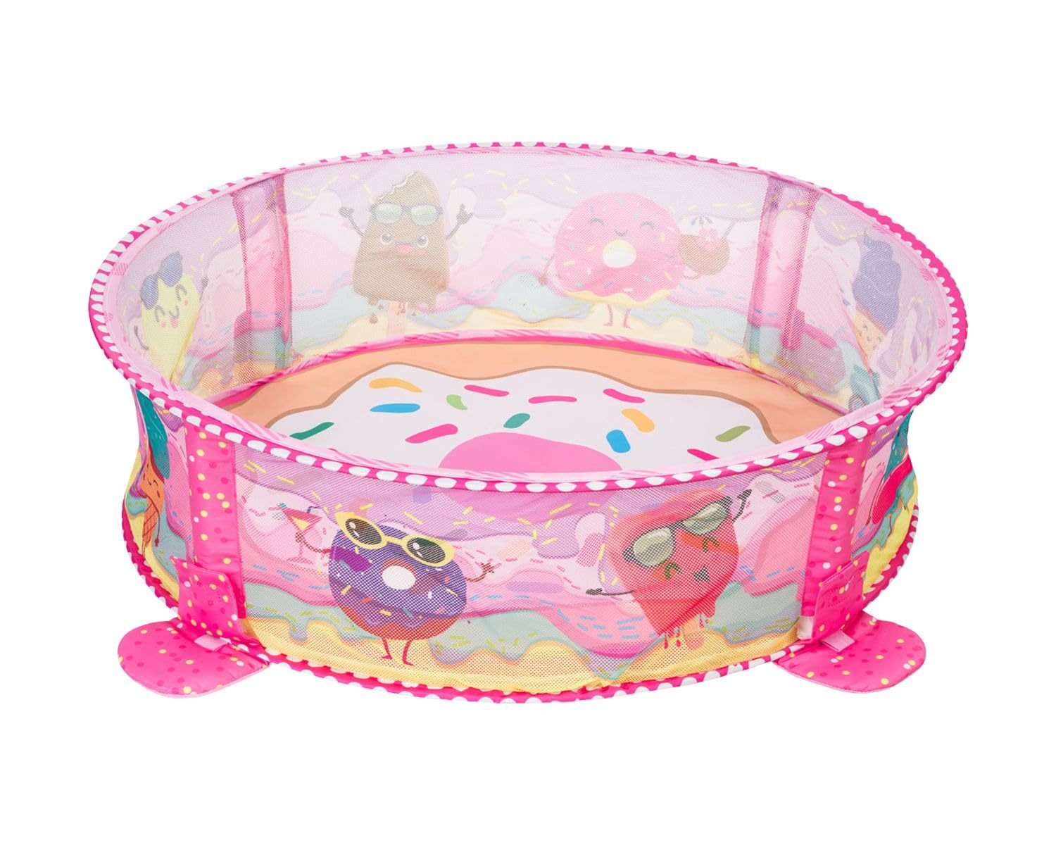 Kikka boo Spielbogen 30 Bälle Krabbeldecke Bällebad abnehmbare Spielzeuge, Farbe:rosa pink