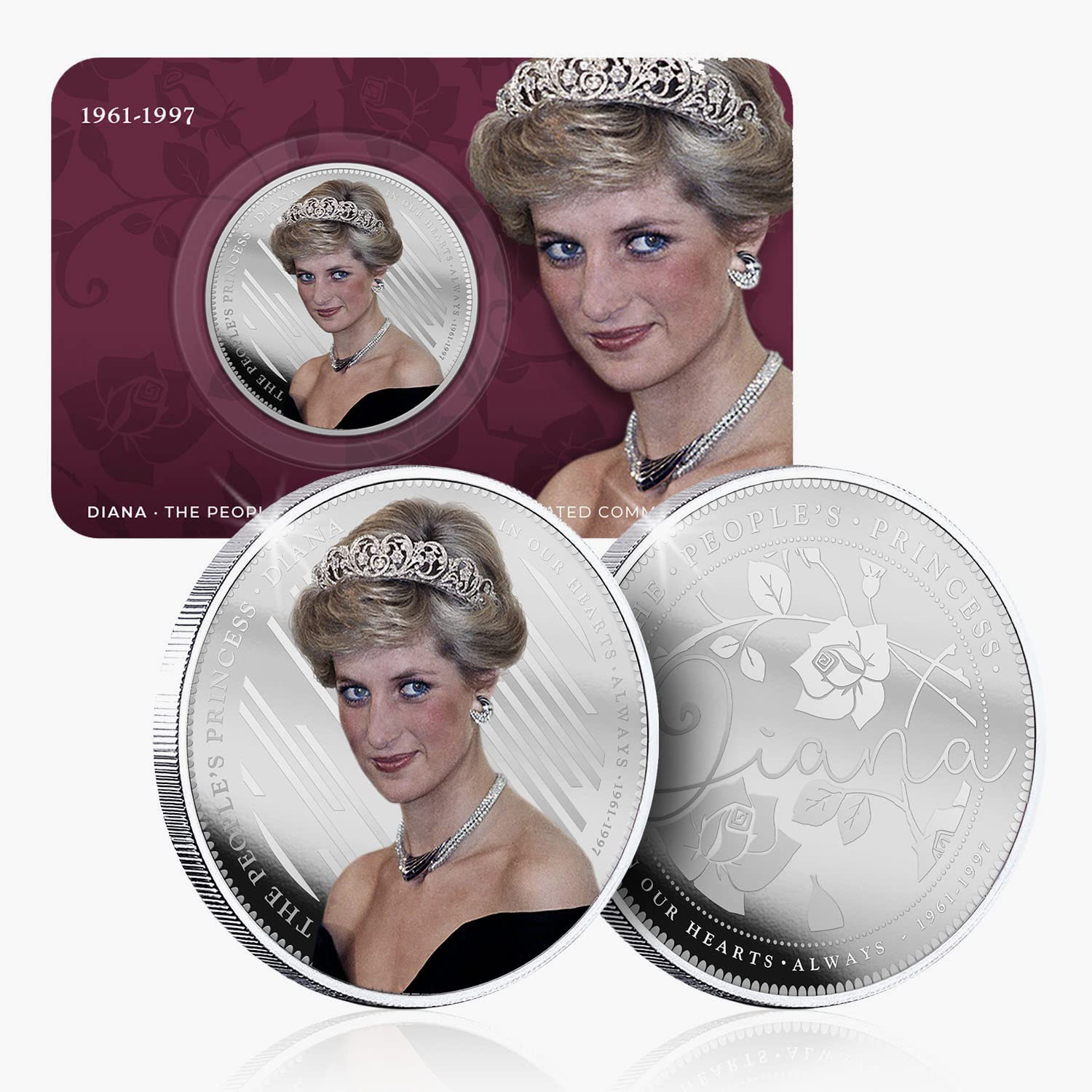 The Koin Club Princess Diana 25th Anniversary Commemorative Colour Silver  Coin Limited Edition : Amazon.co.uk: Toys & Games