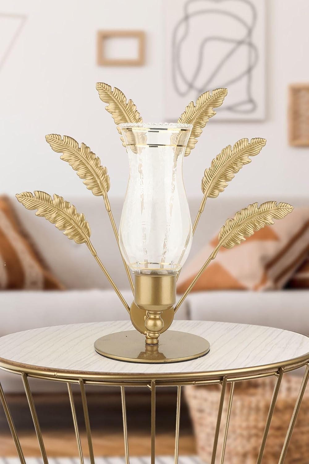 SODEF Metal Decorative Accessory with Glass and Distressed Finish | Modern Home and Office Decor | Durable Metal Construction | Vintage Nostalgic Aesthetic | Ready to Use Single Piece