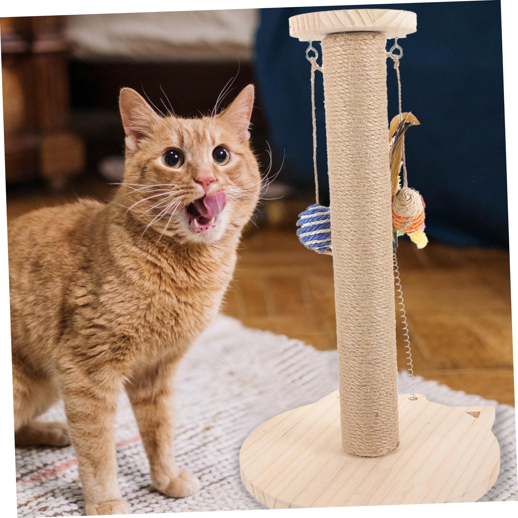 BESPORTBLE Rascador para Gatos De Sisal Natural Hecho De Seguro con Juguete para Rascar como Rascador De Suelo para Gatitos