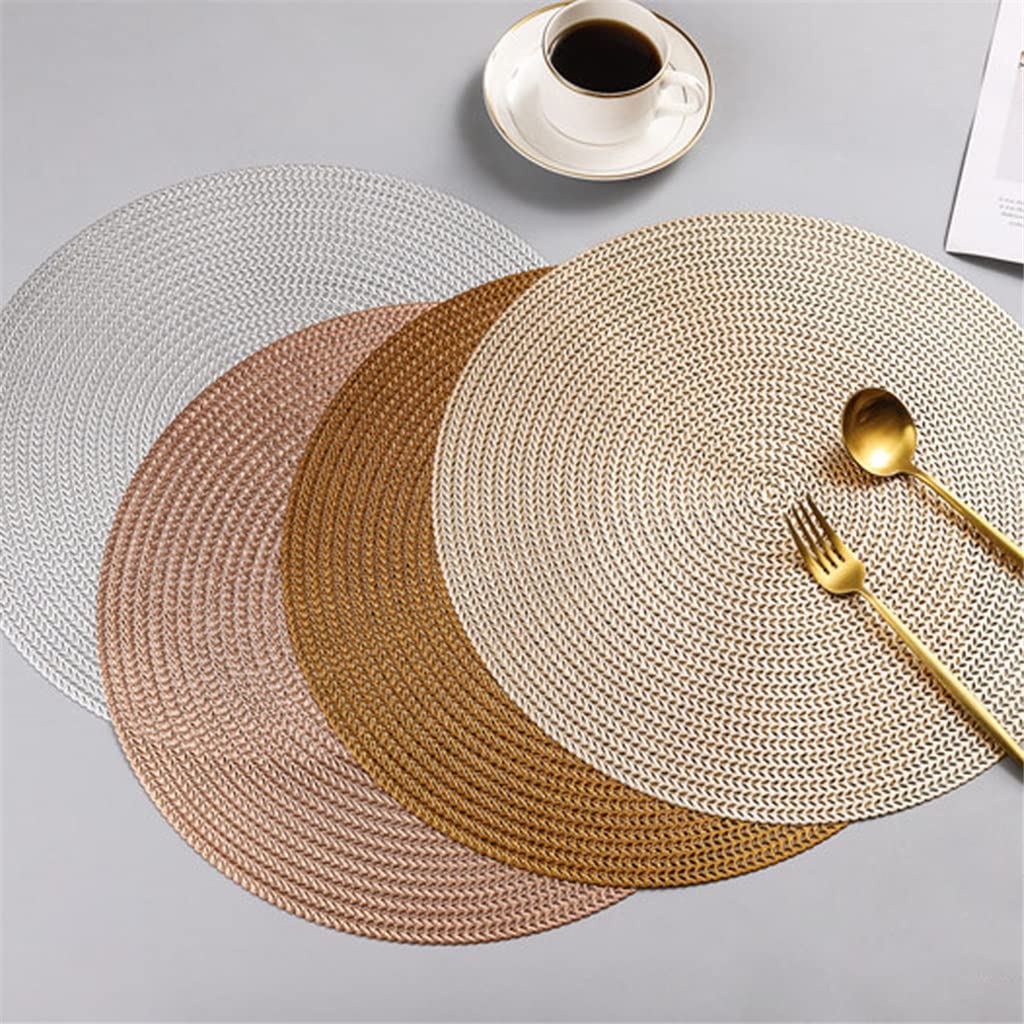 4 pièces/Ensemble napperon Rond Tapis de Table à Manger napperons de café Bol sous-Verres Pad Tasse Tapis Table (Couleur : A) HGCHH