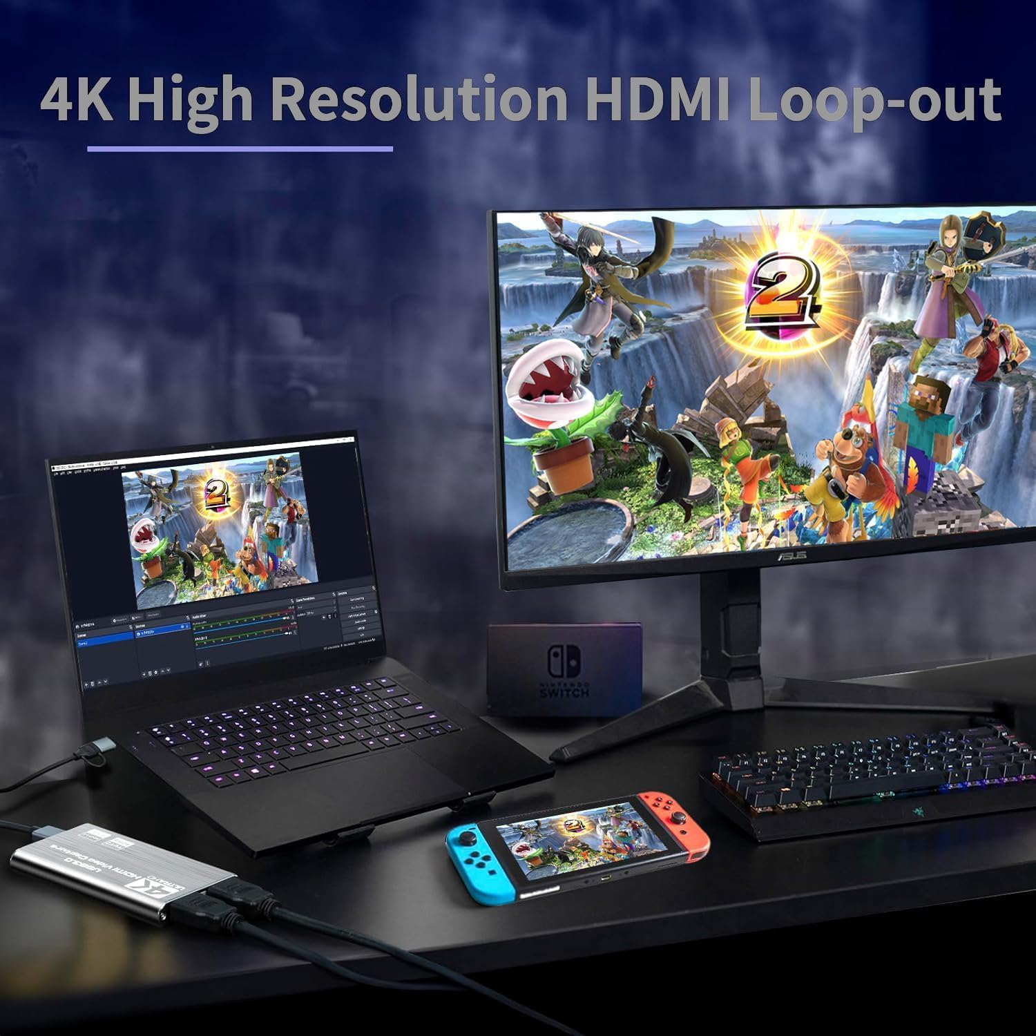 4K HDMI Video Capture Card,USB3.0 1080P 60FPS Video Recorder,Nintendo Switch Capture Card per streaming Gaming e Broadcasting,funziona con Xbox Series X/S,Xbox One X/S,PS4,OBS,fotocamera,PC (Gray)