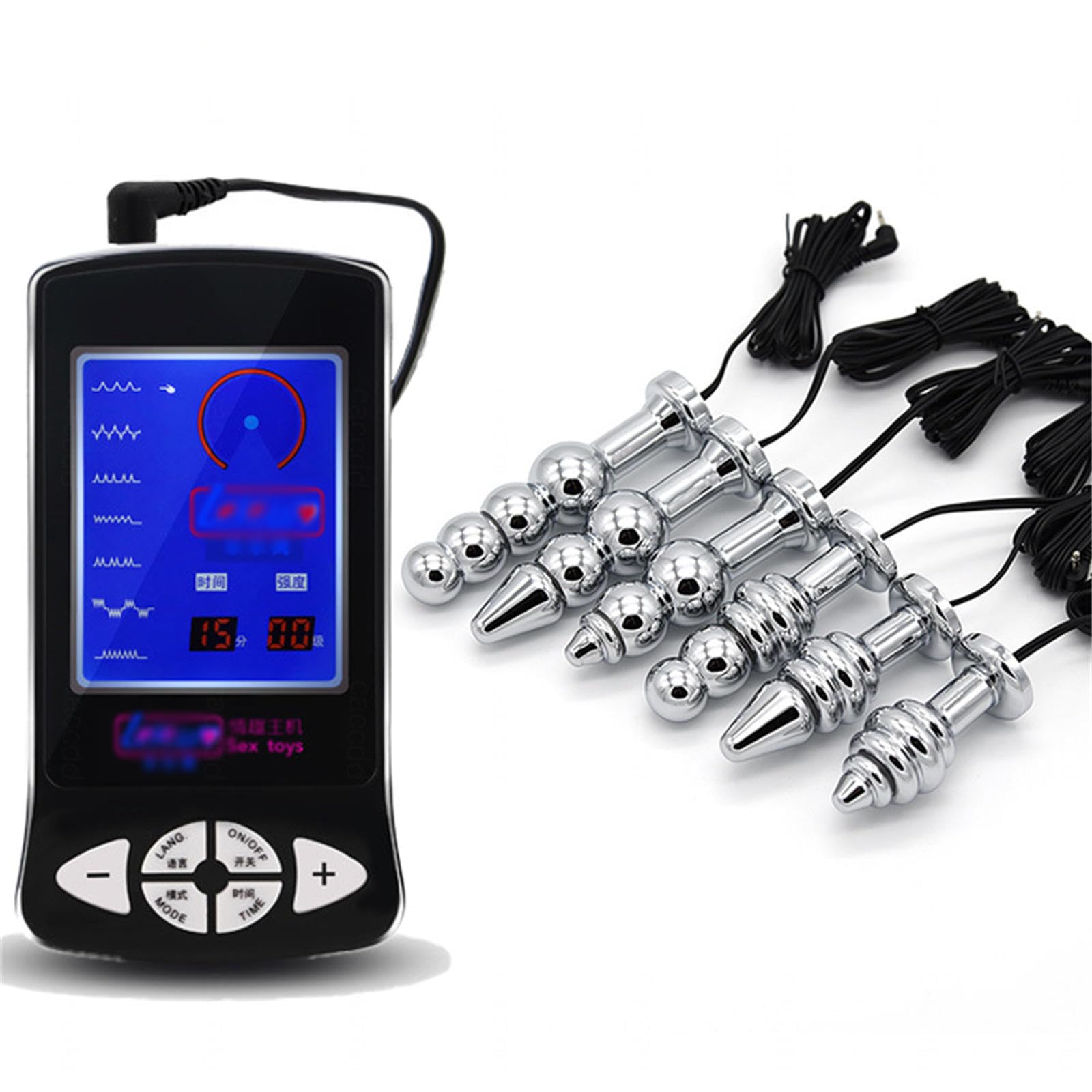Elektro Reizstromgerät, Electro Butt Plug Elektroschock Zubehör Anal Trainer Prostatamassager SM E-stim Erotik Extrem Sexspielzeug für Männer