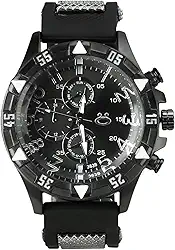 Kit Presente Homem: Relógio Deluxe Preto Original + Caixa + Óculos Sol + Colar e Pulseira Prata - Moda Casual Versátil