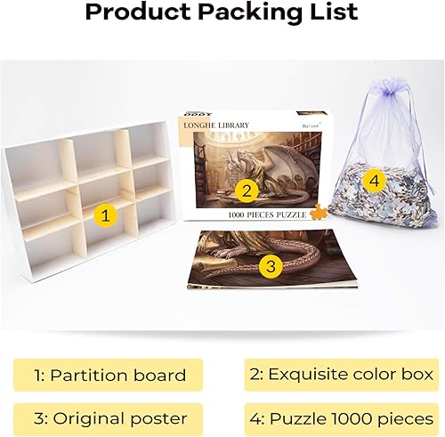 Miniatura 6 de Rompecabezas de 1000 piezas para adultos, rompecabezas de dragón, para adultos y adolescentes, juguetes educativos, regalos (29.5 x 19.7 pulgadas)