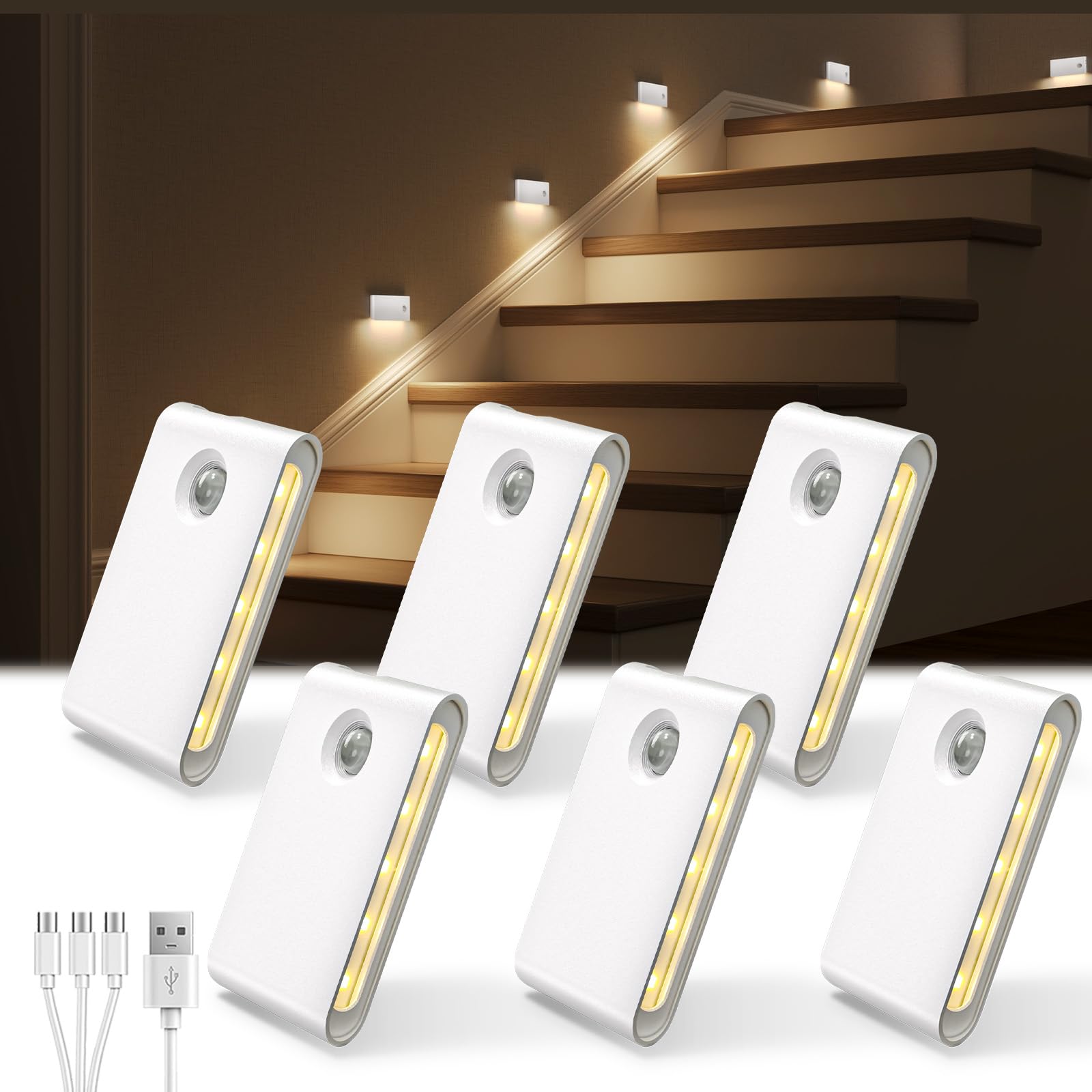 EZVALO 6 Pack Motion Sensor Night Lights