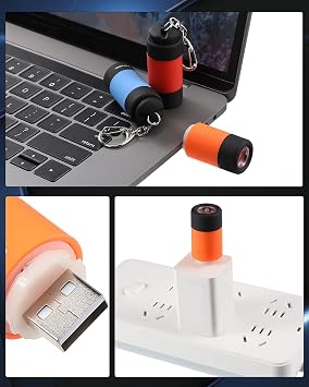 Mudder 12 Parça Mini Anahtarlık El Feneri Toplu Plastik Küçük El Feneri El LED USB Şarj Edilebilir Su Geçirmez El Feneri Cep Küçük Torch Acil Kamp Yürüyüş Favor için (Beyaz Işık)