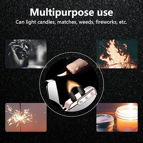 Miniatura 7 de GADATOP Encendedor de plasma de arco de llama, encendedor eléctrico, encendedor eléctrico recargable por USB, resistente al viento, impermeable, con