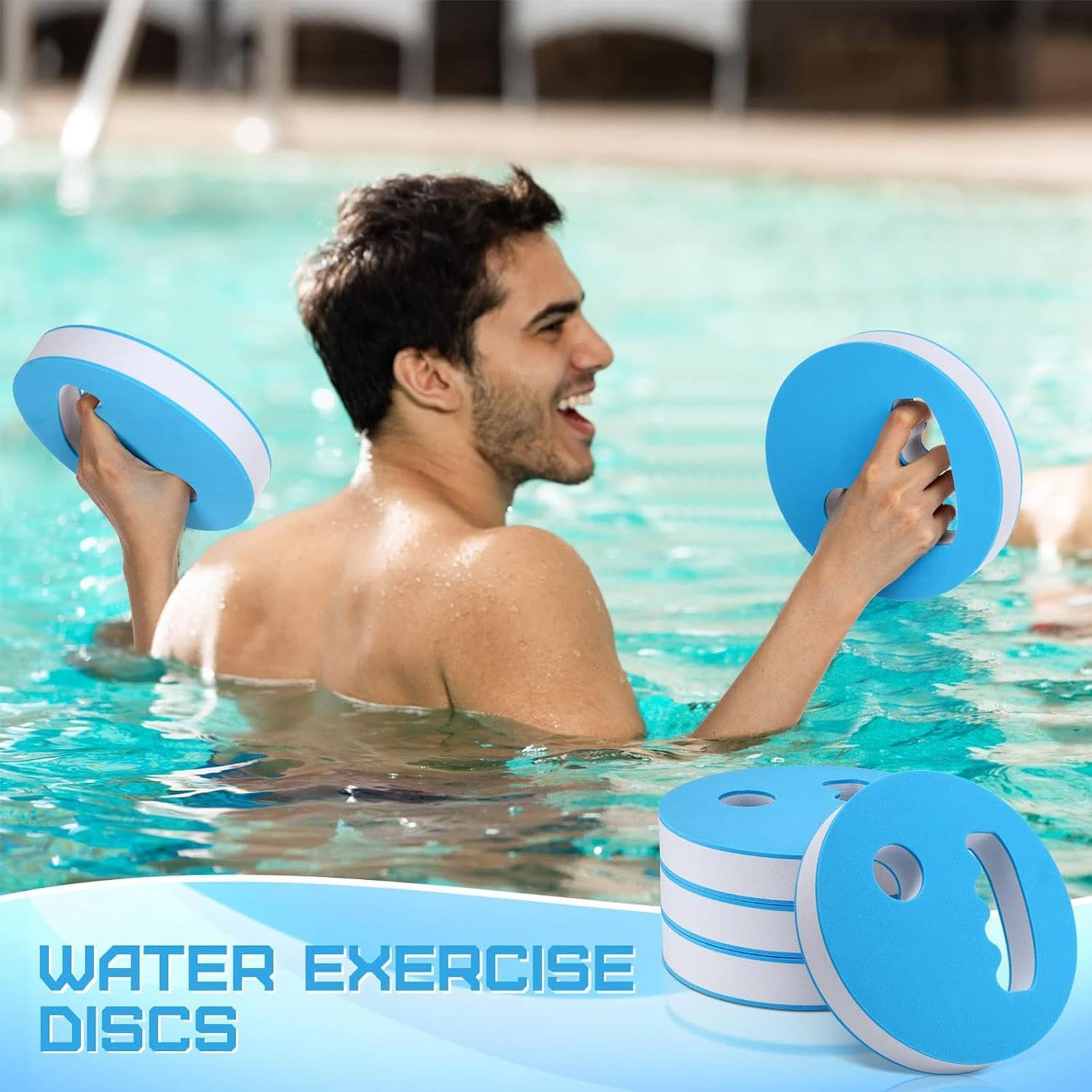 Lot de 2 disques d'entraînement pour l'aquagym aquatique, équipement d'entraînement de piscine, pour femmes, hommes, adultes, sportifs, aquatiques, natation, fitness, sport