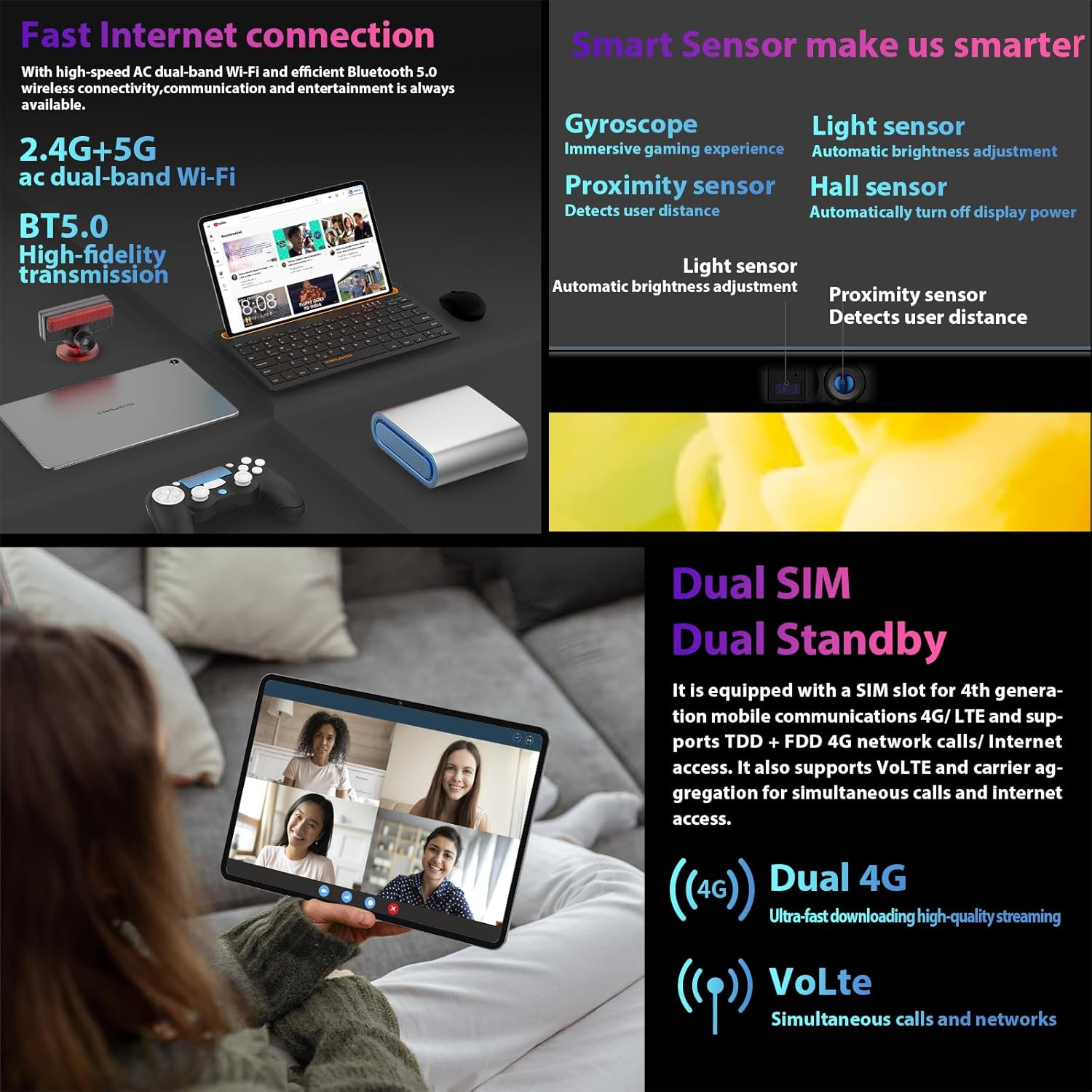 TECLAST 2K Tablet 11 Pollici T50 Android 13 Tablet Gaming, 16GB RAM+256GB ROM(TF 2TB), 4G LTE Dual SIM+5G WiFi, T616 Octa-Core 2.0GHz, TDDI 2000x1200 IPS, 20MP Camera/BT5/Widevine L1/GPS/7500mAh-2024 TECLAST 2K Tablet 11 Pollici T50 Android 13 Tablet Gaming, 16GB RAM+256GB ROM(TF 2TB), 4G LTE Dual SIM+5G WiFi, T616 Octa-Core 2.0GHz, TDDI 2000x1200 IPS, 20MP Camera/BT5/Widevine L1/GPS/7500mAh-2024