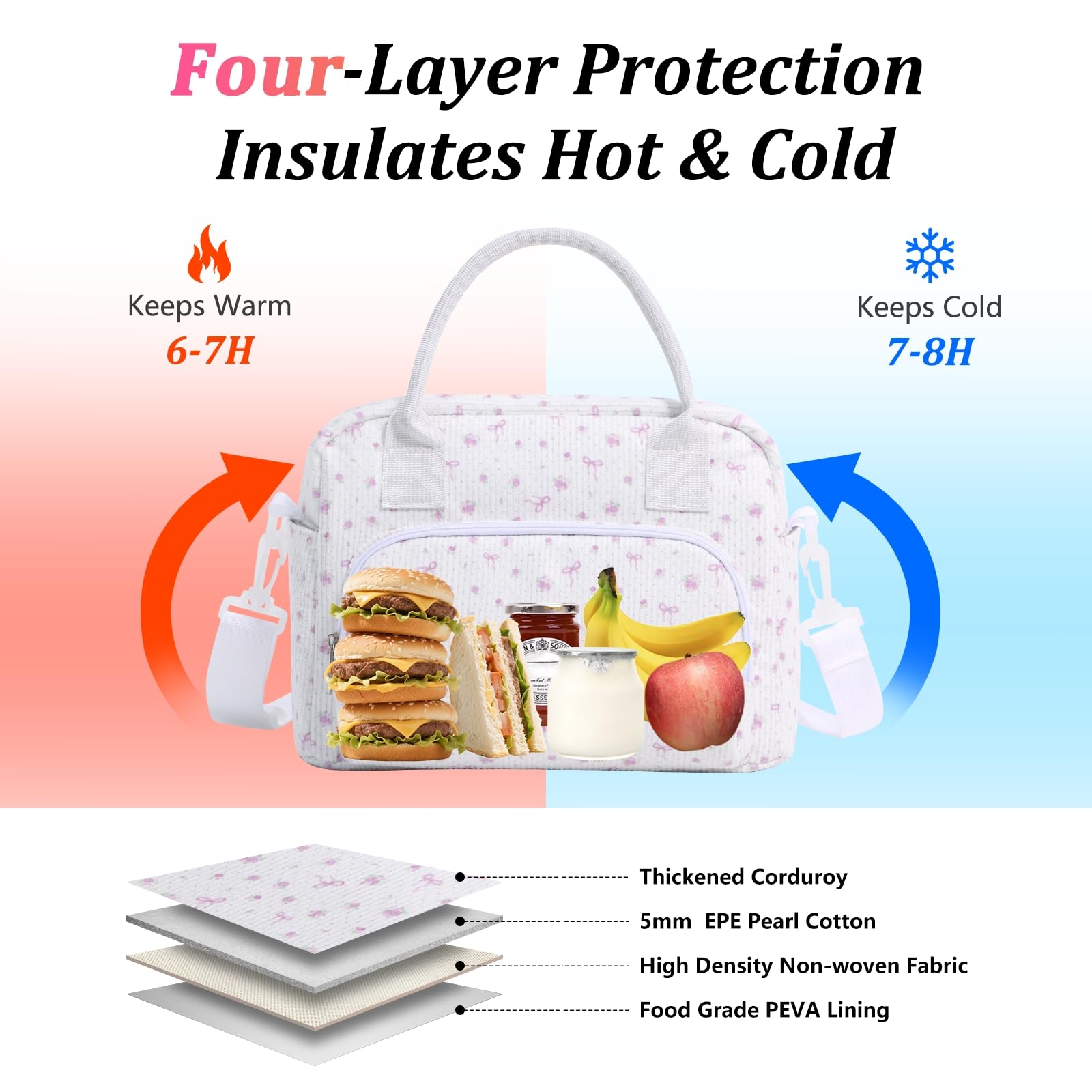 AOTM Lunch Bags for Women 12L Large Insulated Lunch Box with Adjustable Shoulder Straps - Image 3