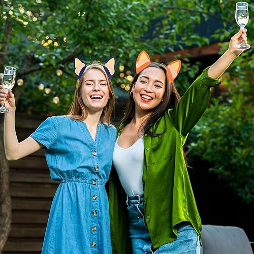 Miniatura 7 de 2 piezas de suministros de fiesta de cumpleaños de perro azul, accesorios para el cabello, diademas para orejas de perro para fiesta, decoración de