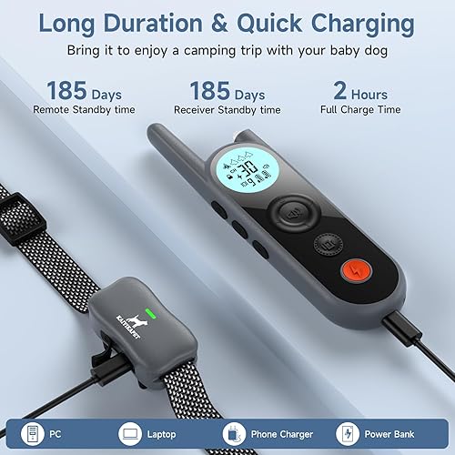 Miniatura 3 de Collar de choque para perro collar de entrenamiento para perros con control remoto de 34 millas collar electrónico recargable con 3 modos de